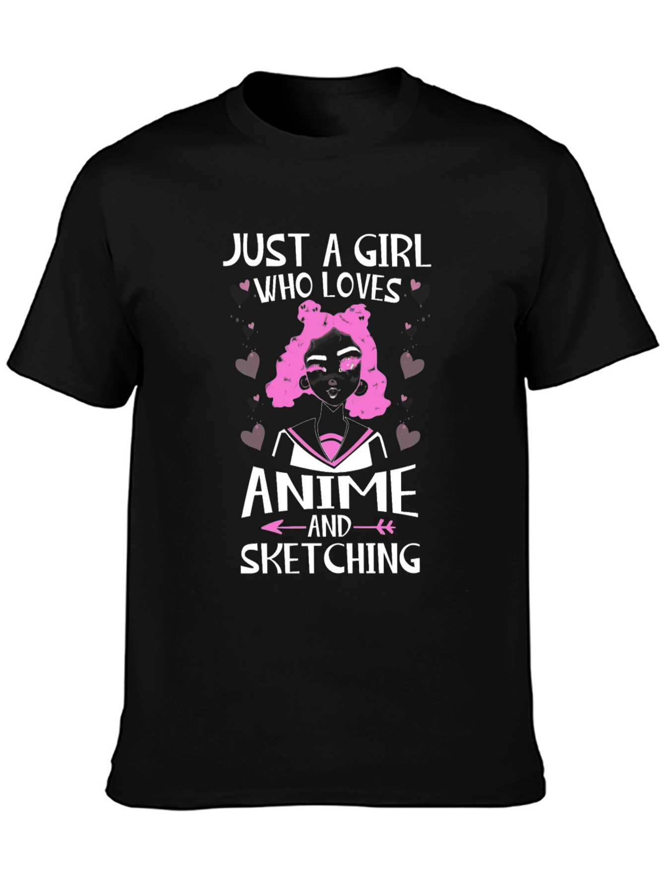 Anime & Sketching Girl T-Shirt - Stylish Cotton Tee