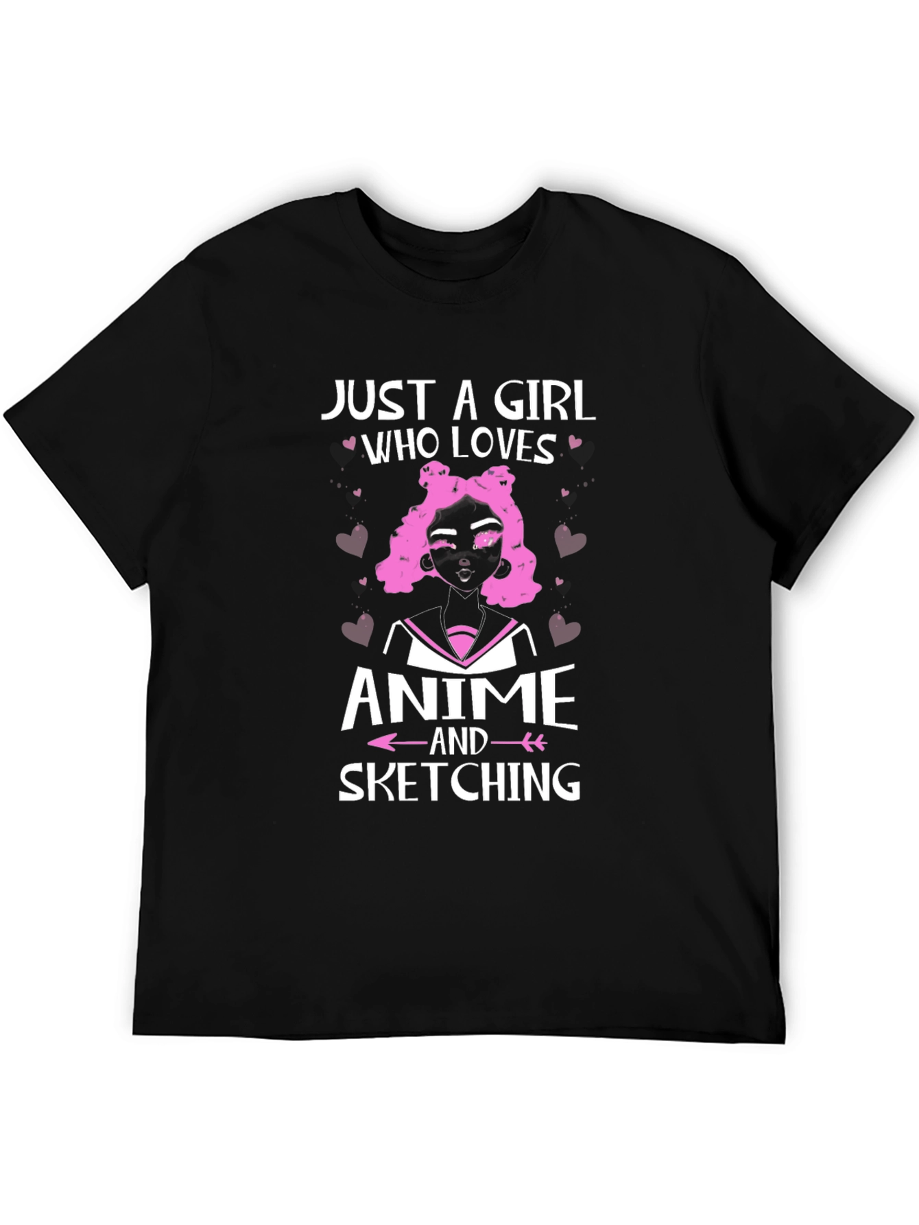 Anime & Sketching Girl T-Shirt - Stylish Cotton Tee