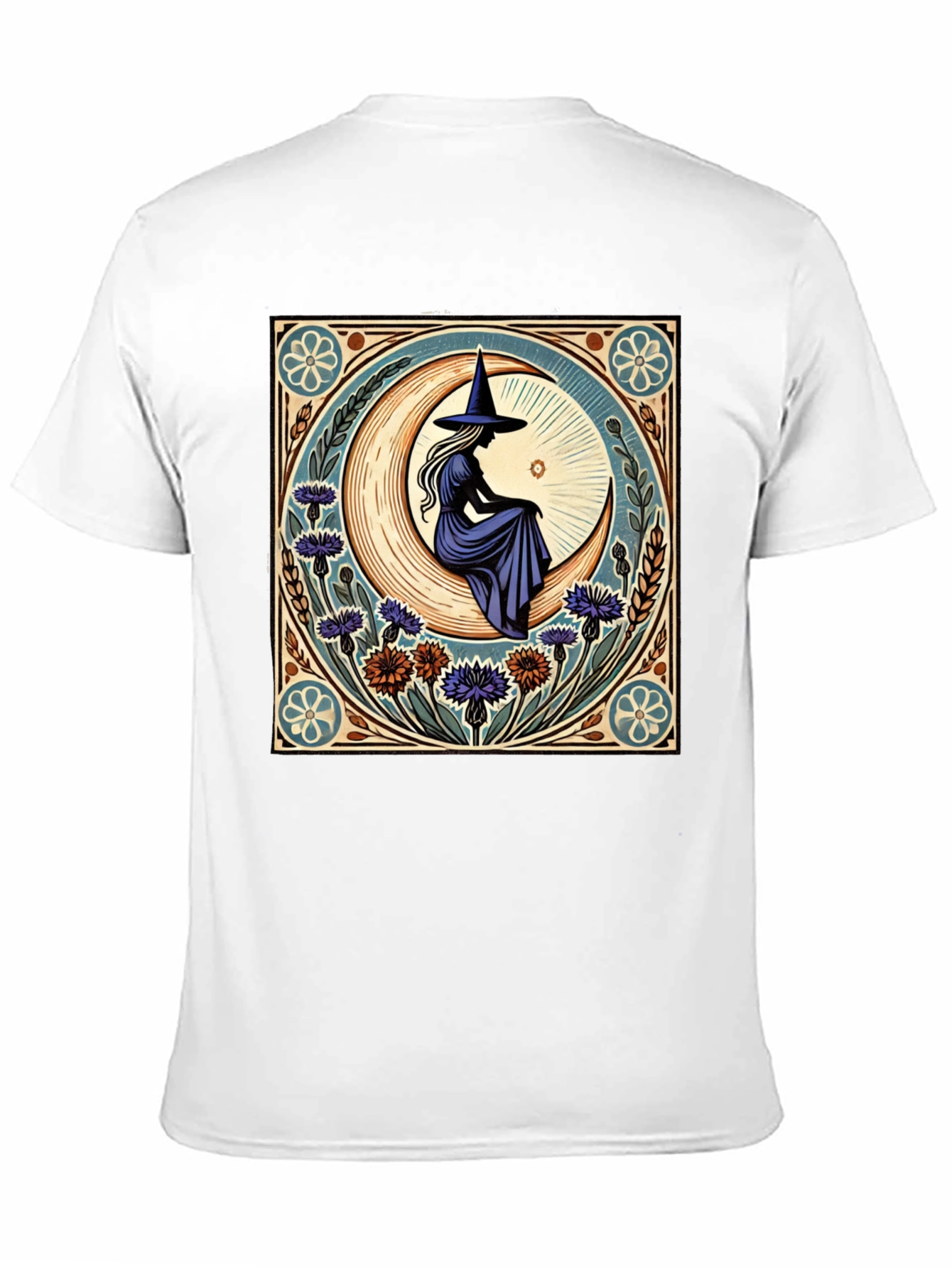 Witch on Moon Graphic Tee - Unique Design