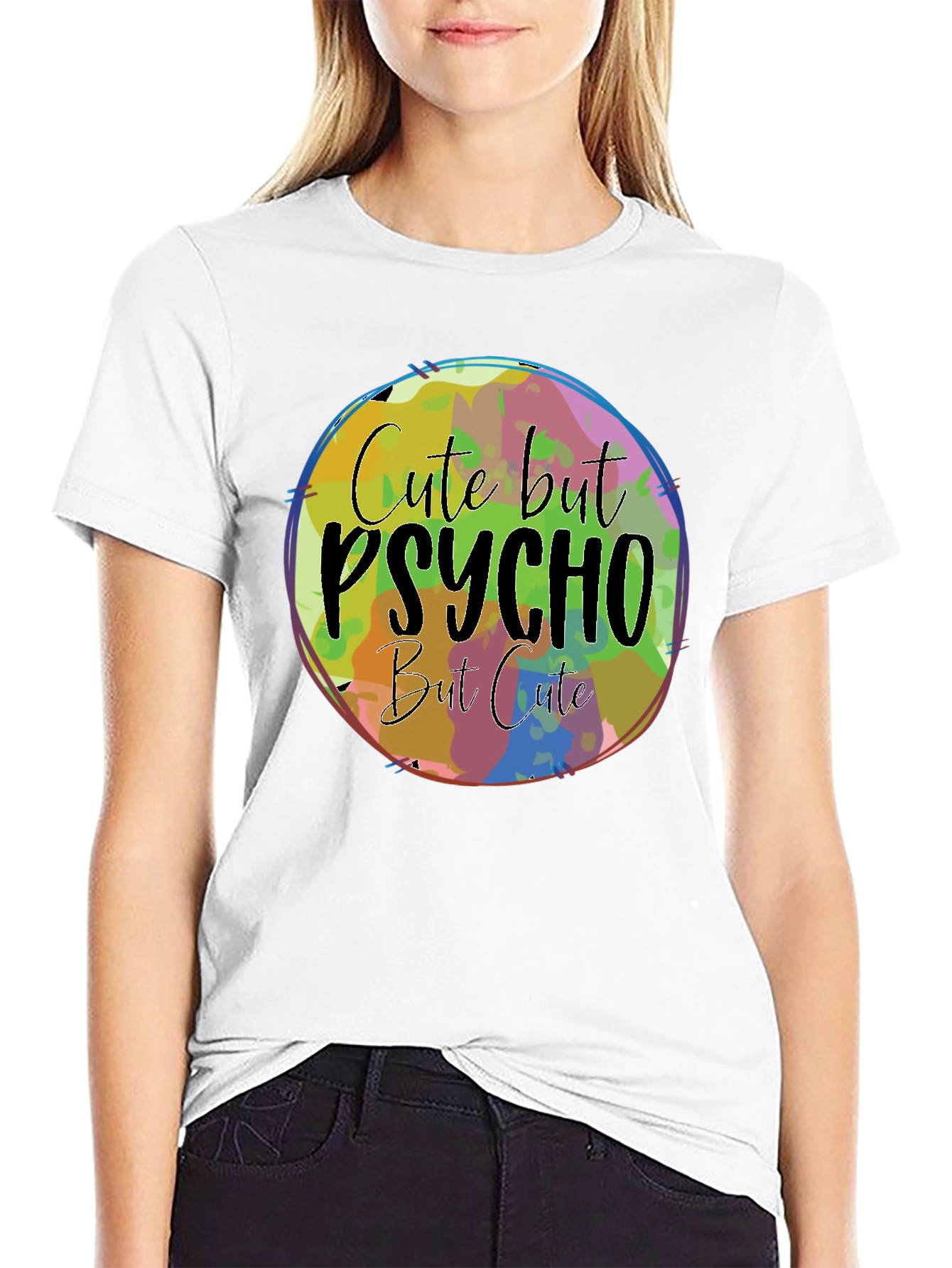 Cute But Psycho Graphic Tee - Black