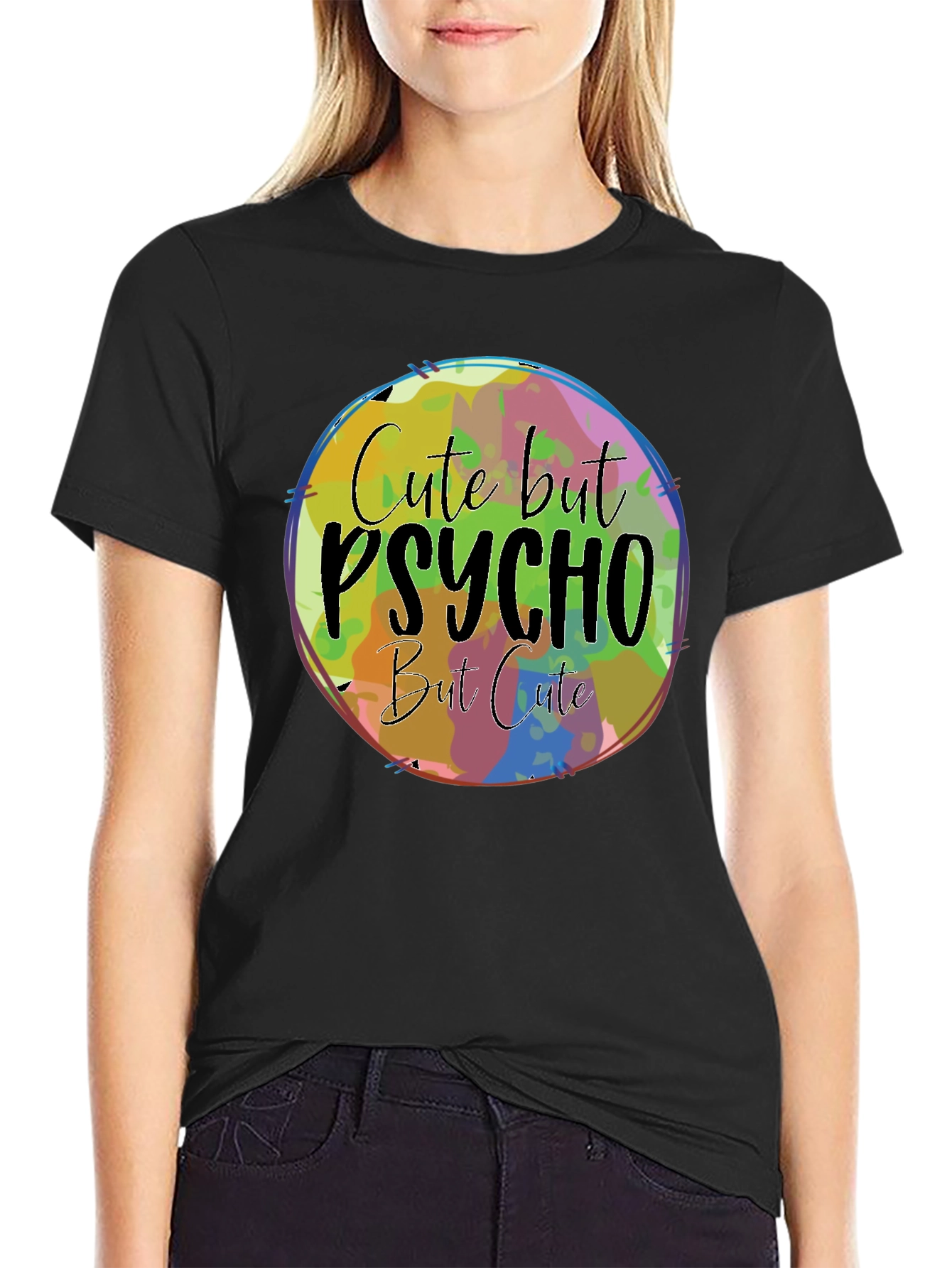 Cute But Psycho Graphic Tee - Black