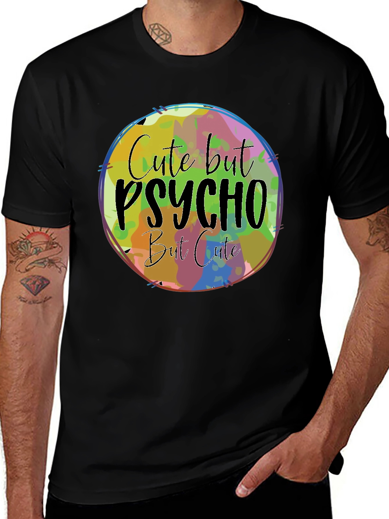 Cute But Psycho Graphic Tee - Black