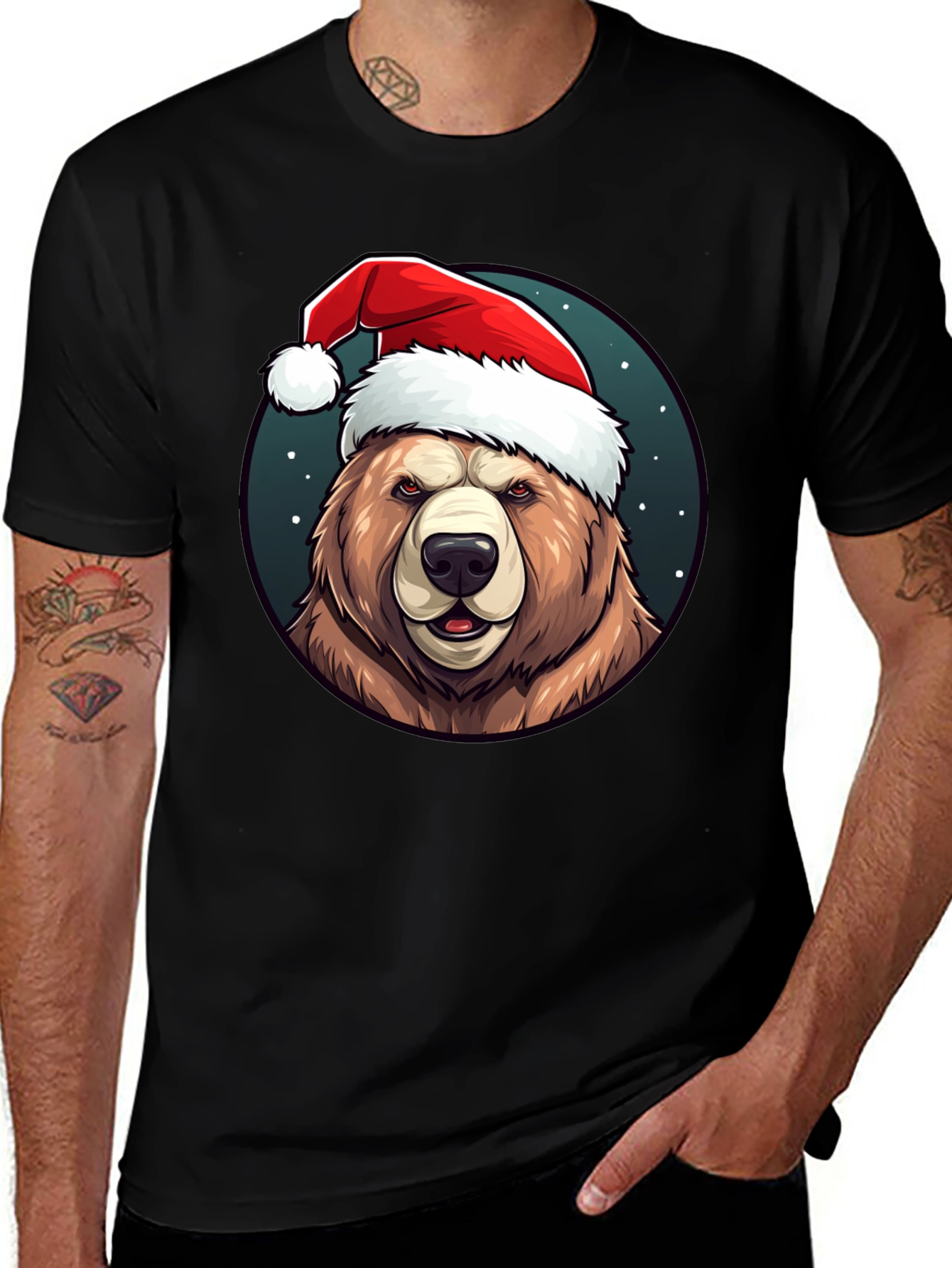 Festive Bear Graphic Tee - Holiday Edition