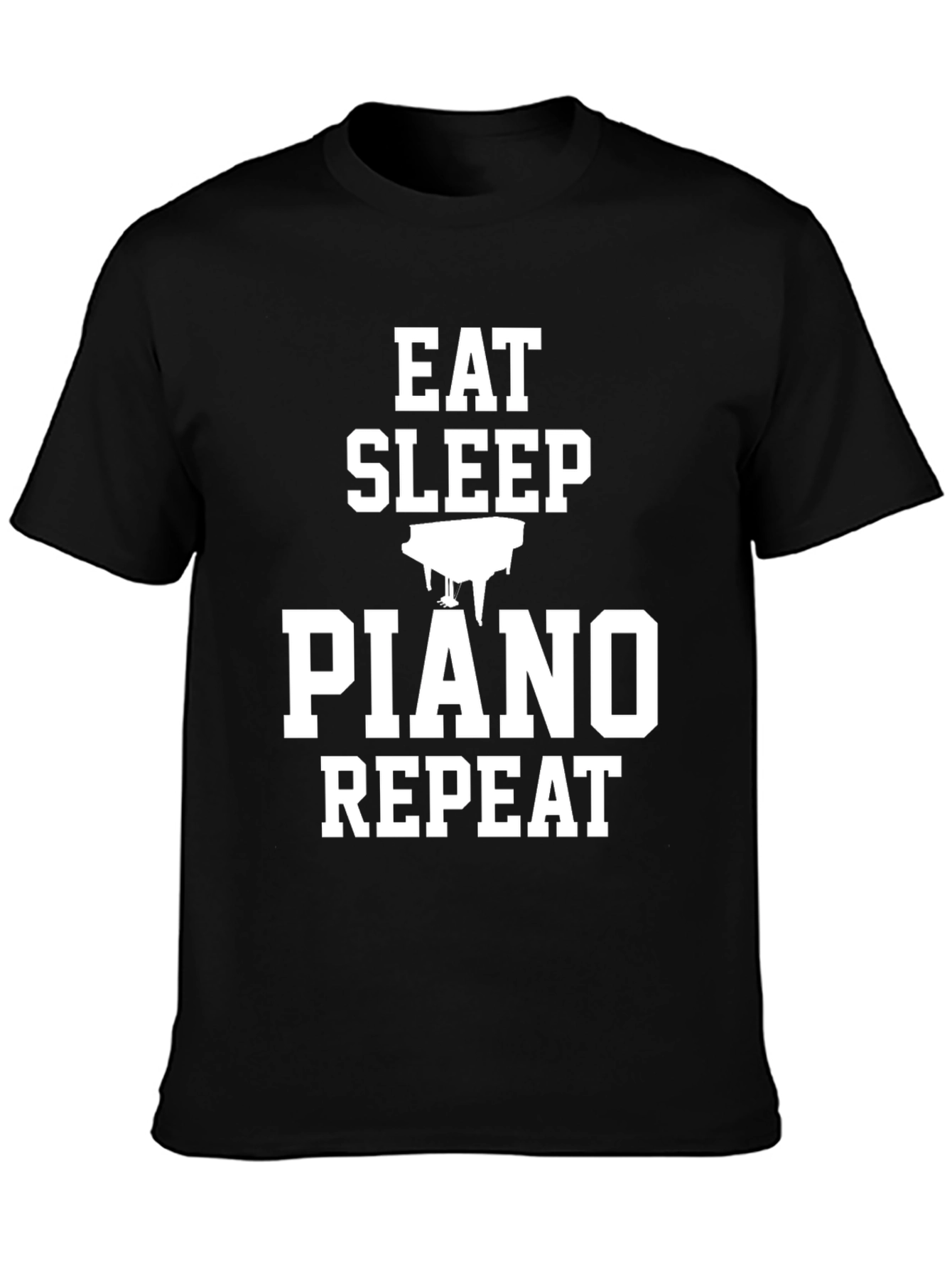 Eat Sleep Piano Repeat Black T-Shirt