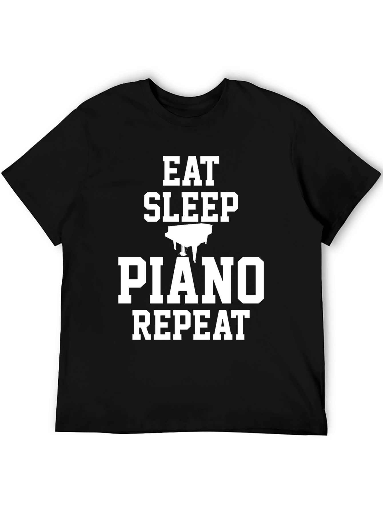 Eat Sleep Piano Repeat Black T-Shirt
