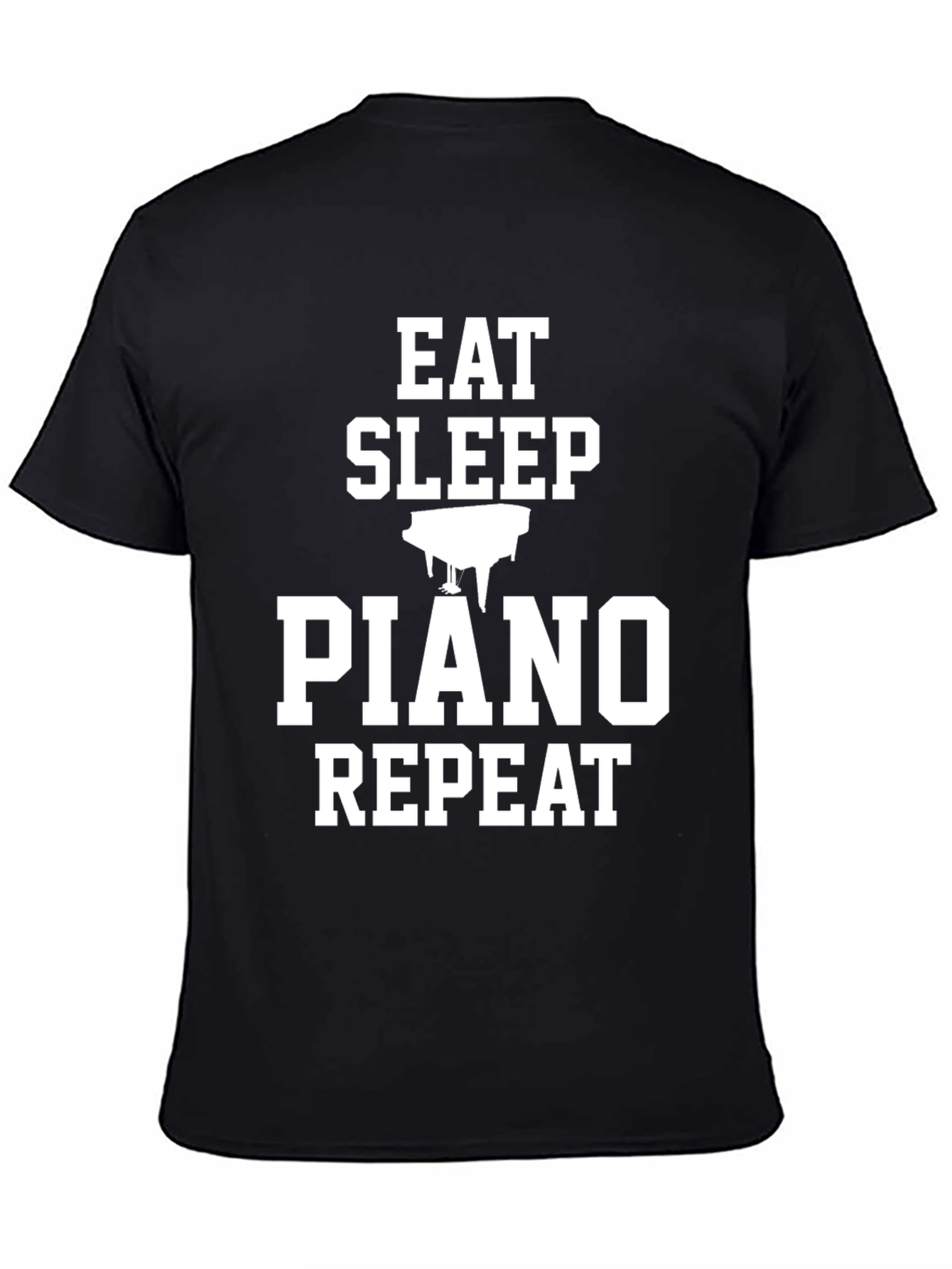 Eat Sleep Piano Repeat Black T-Shirt