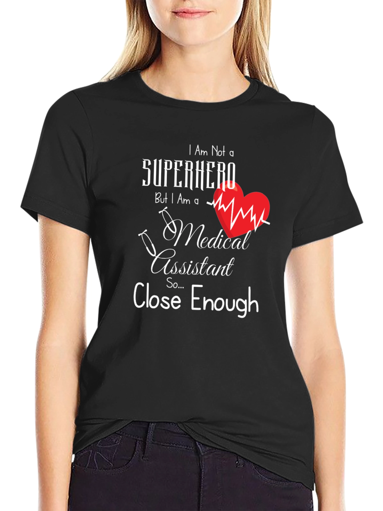 Medical Assistant Superhero Graphic Tee - Black