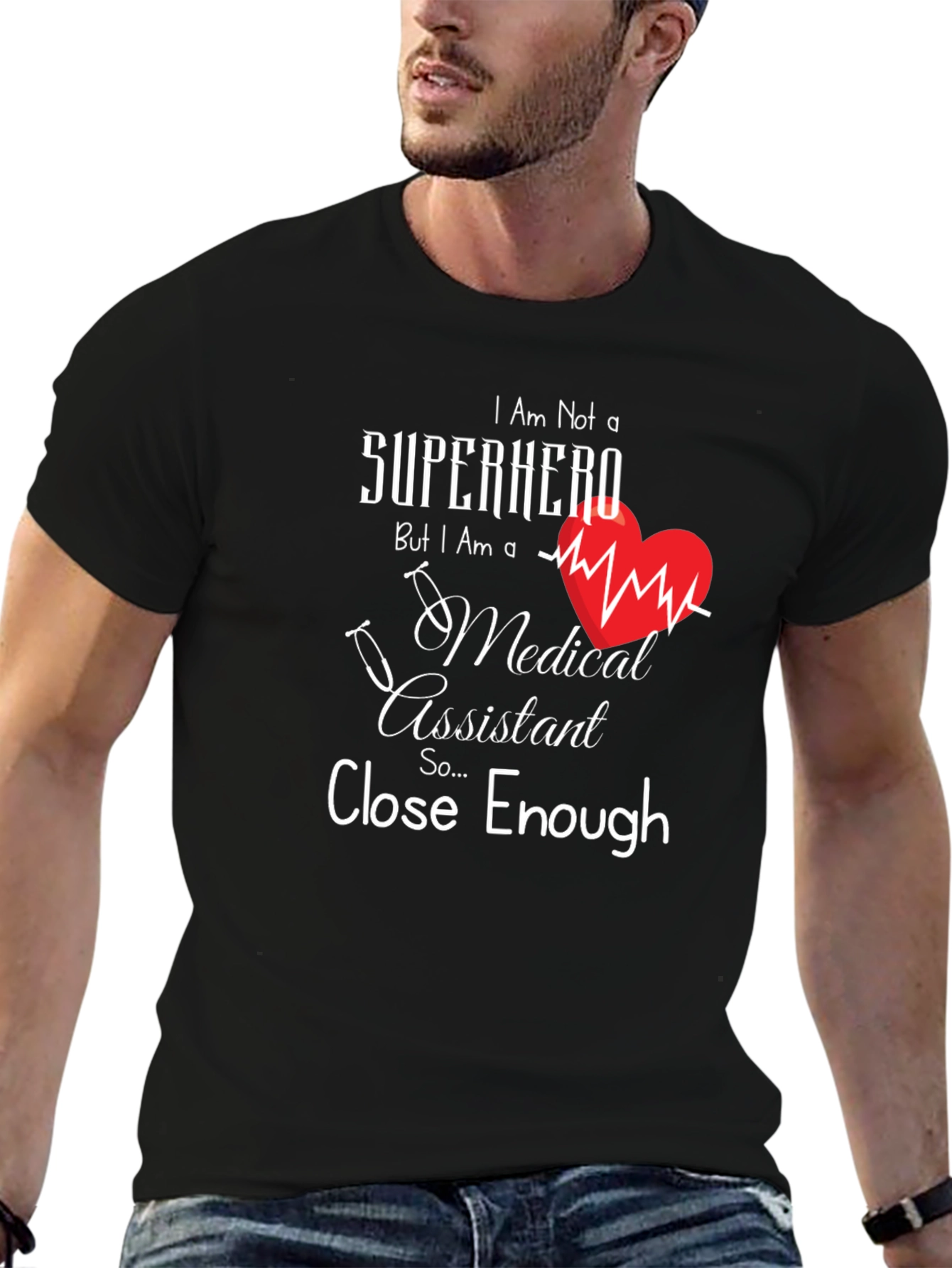 Medical Assistant Superhero Graphic Tee - Black