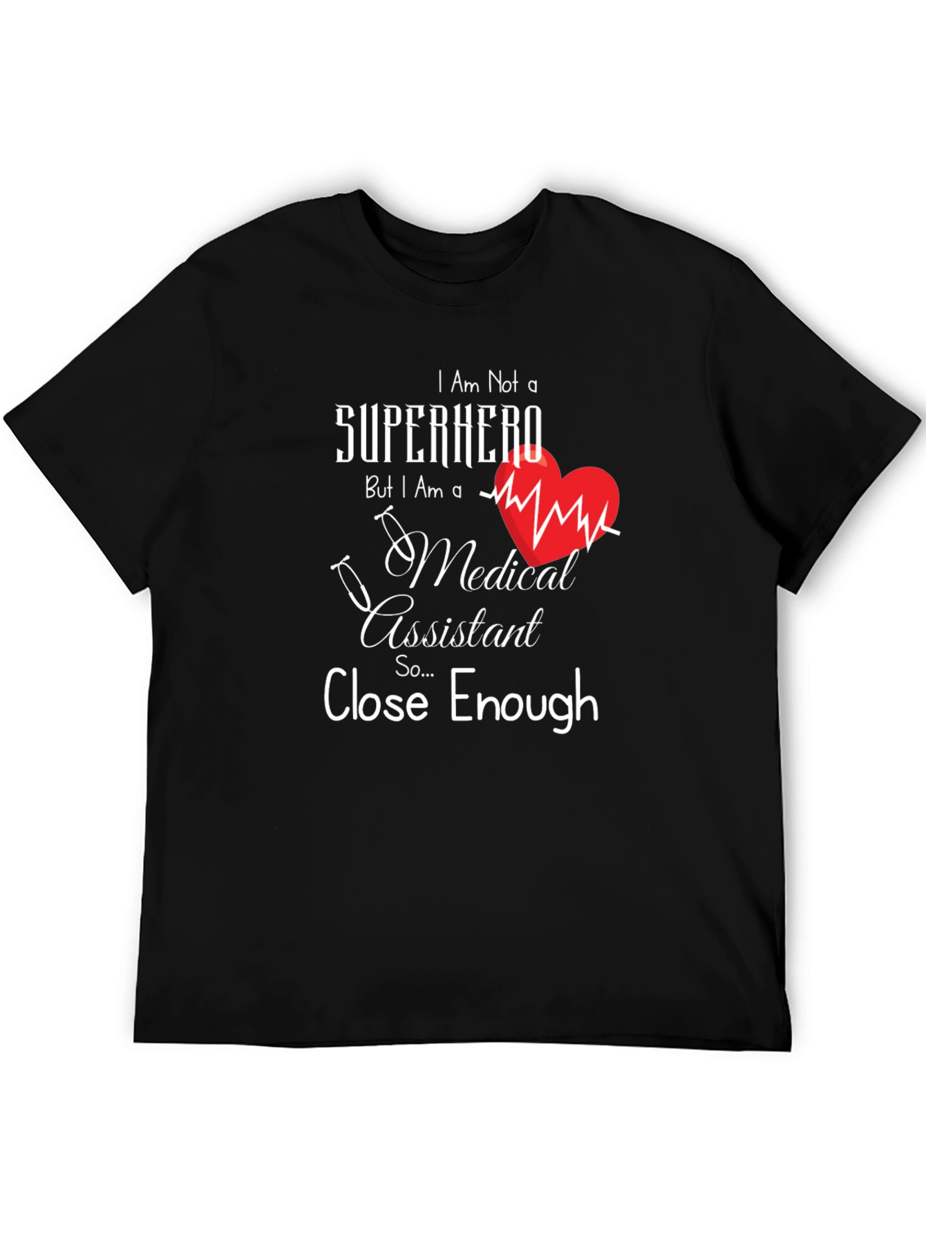 Medical Assistant Superhero Graphic Tee - Black