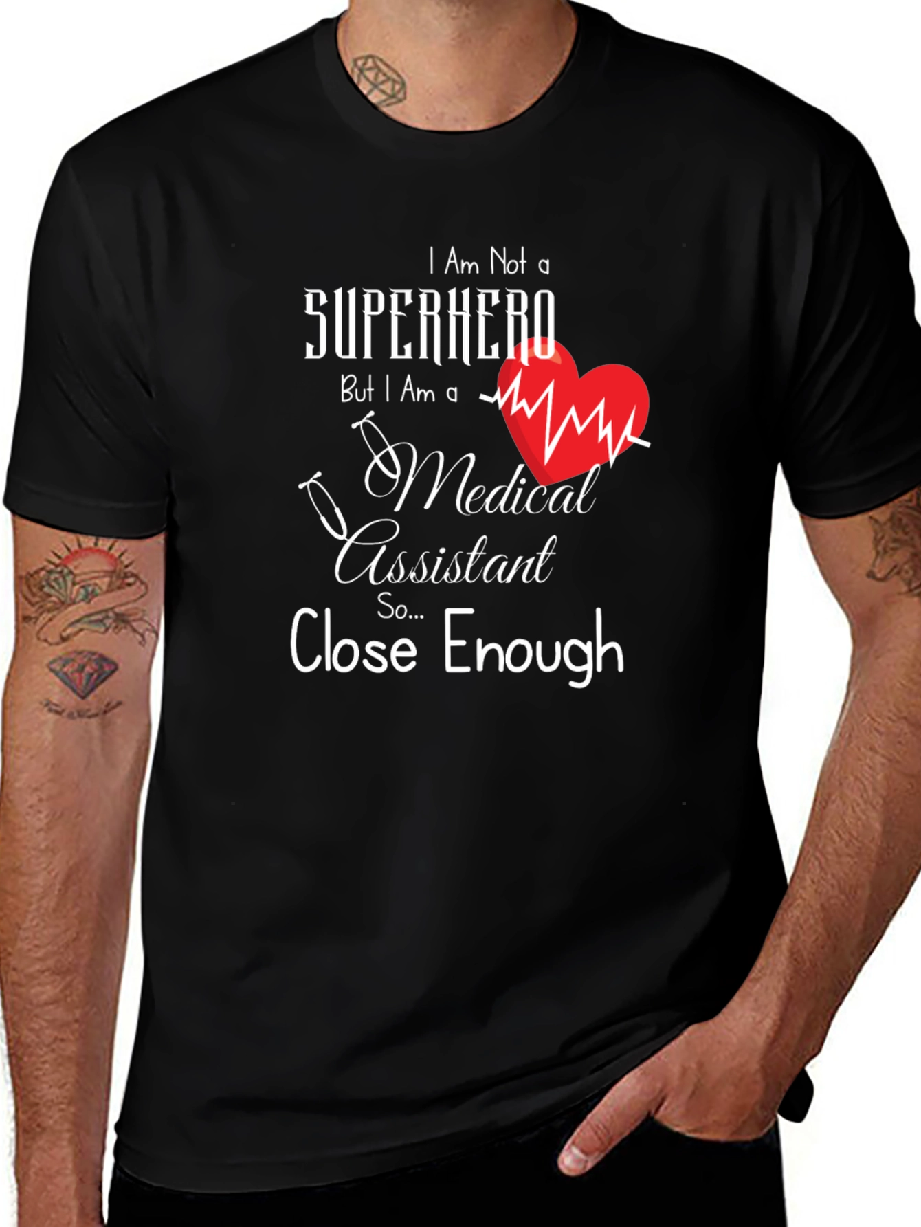 Medical Assistant Superhero Graphic Tee - Black