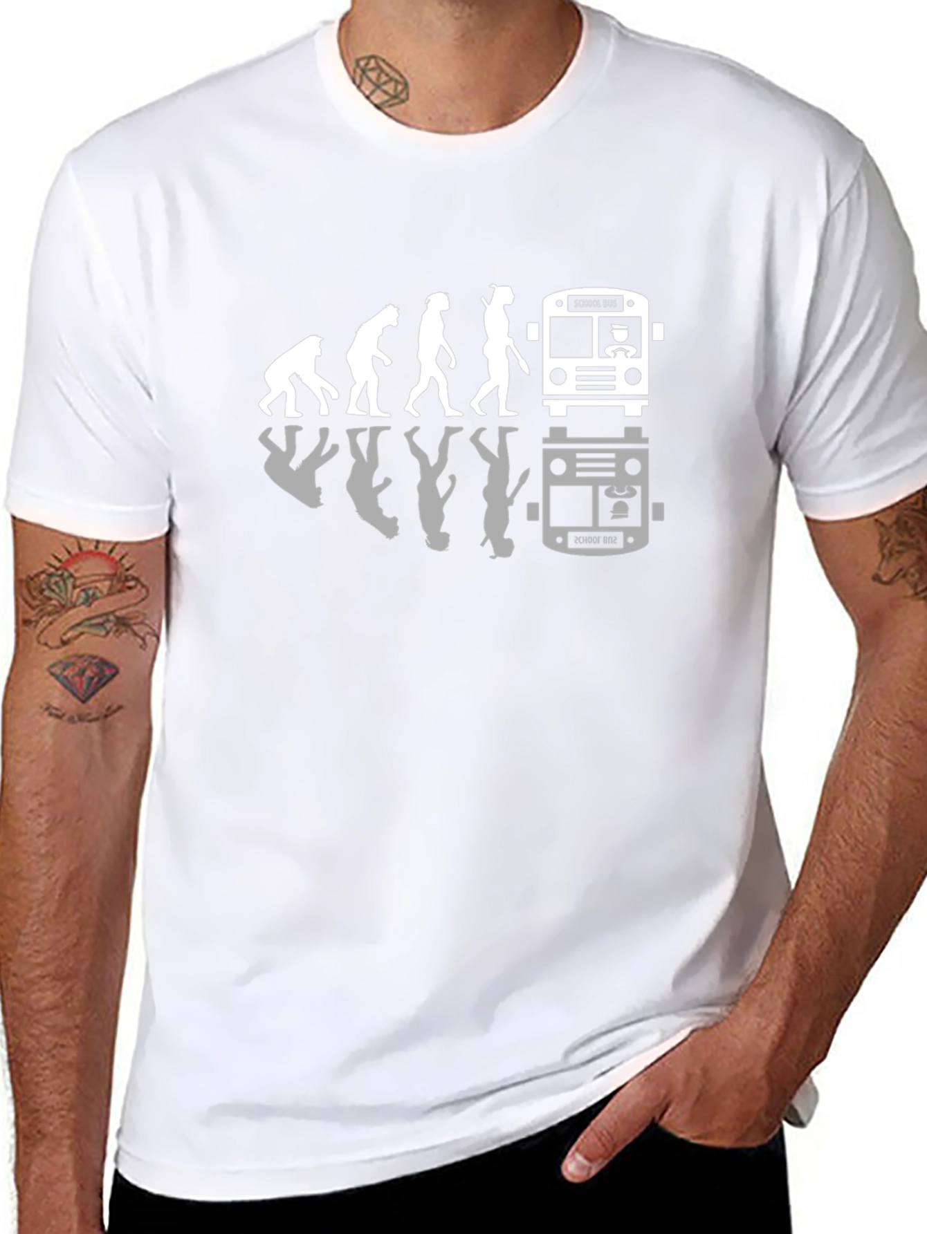 Evolution of a School Bus Driver T-Shirt