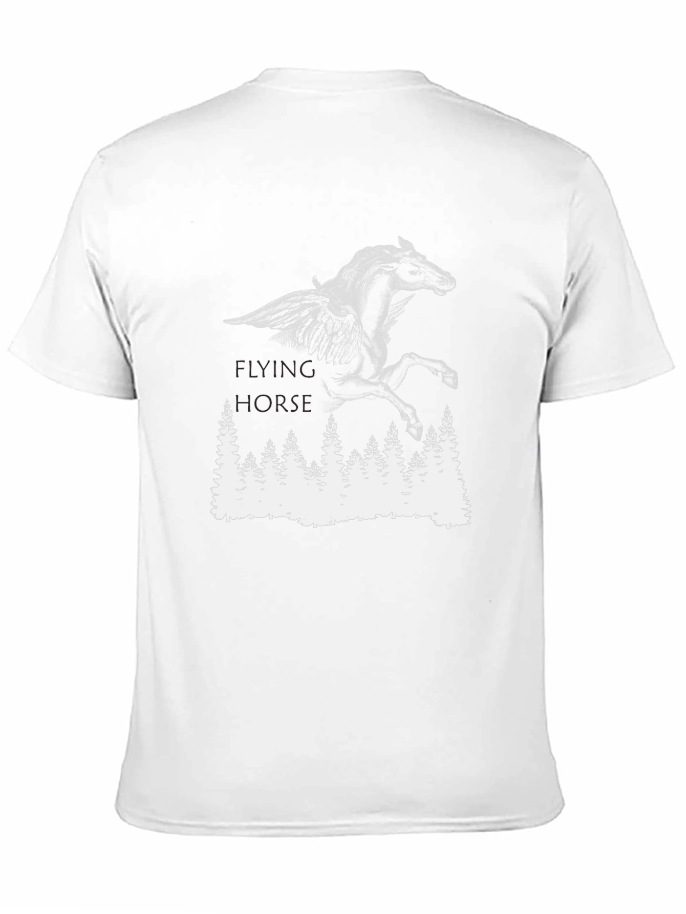Flying Horse Graphic Tee - Black Cotton T-Shirt