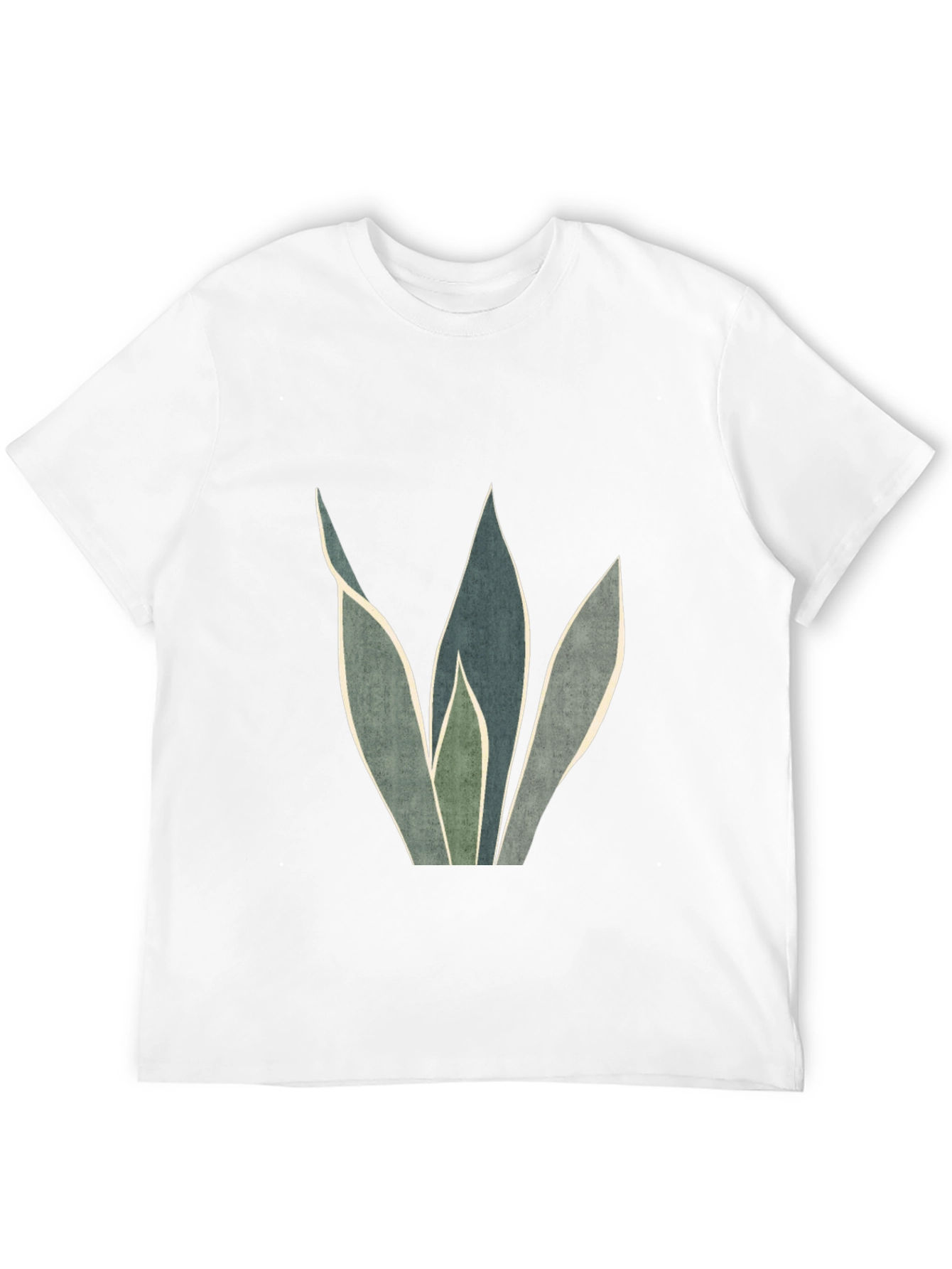Modern Plant Graphic Black T-Shirt
