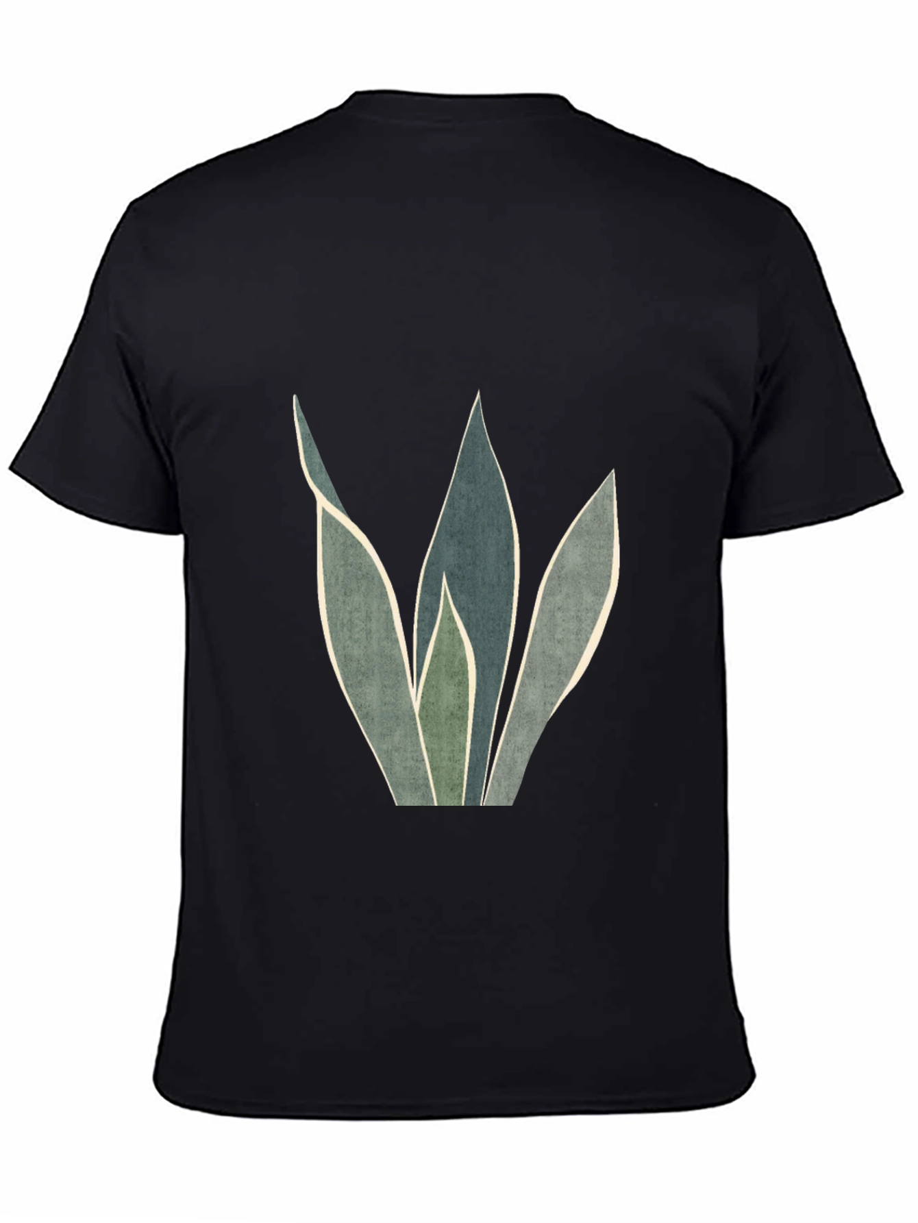 Modern Plant Graphic Black T-Shirt