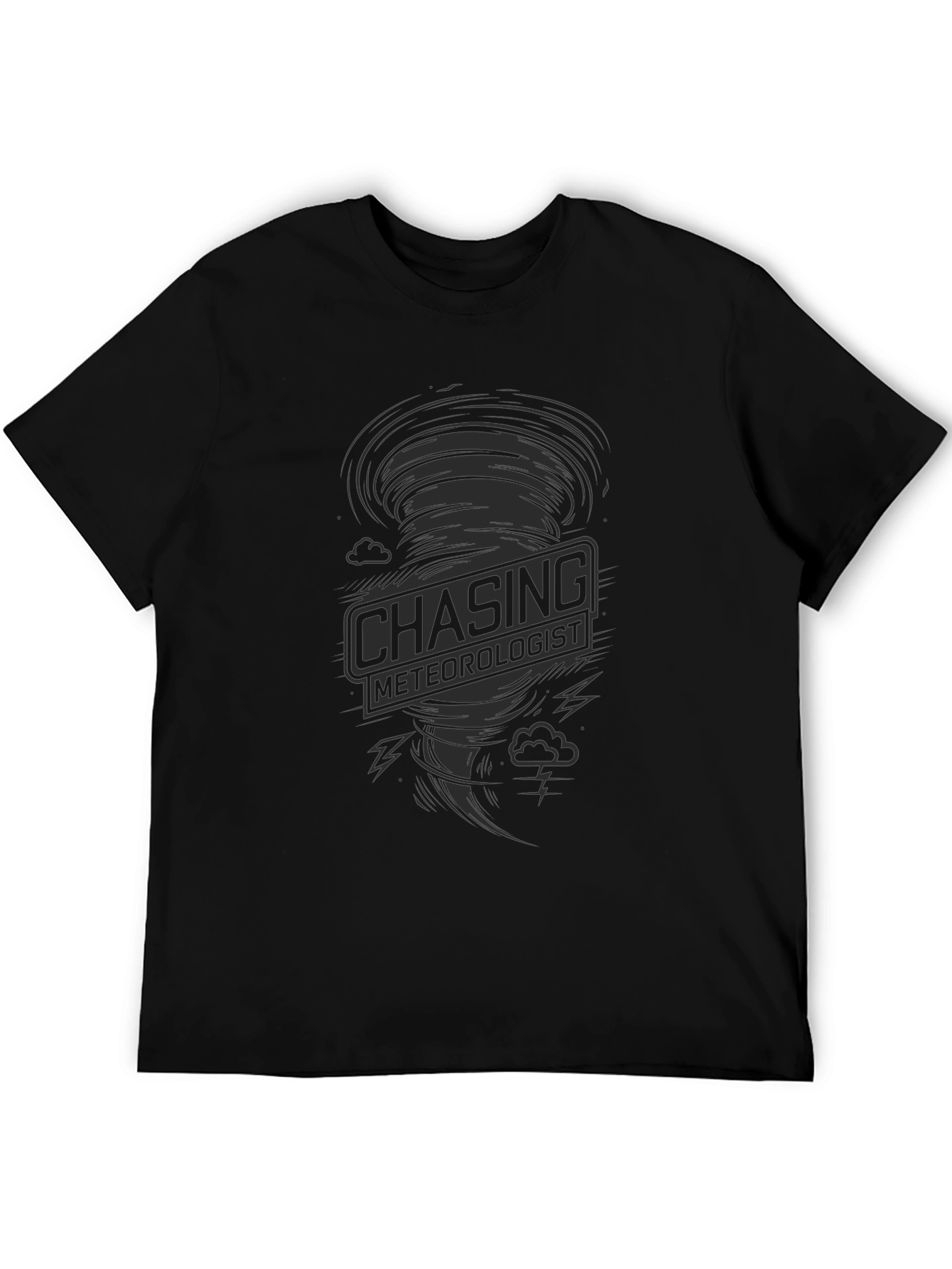 Chasing Meteorologist Black Graphic T-Shirt