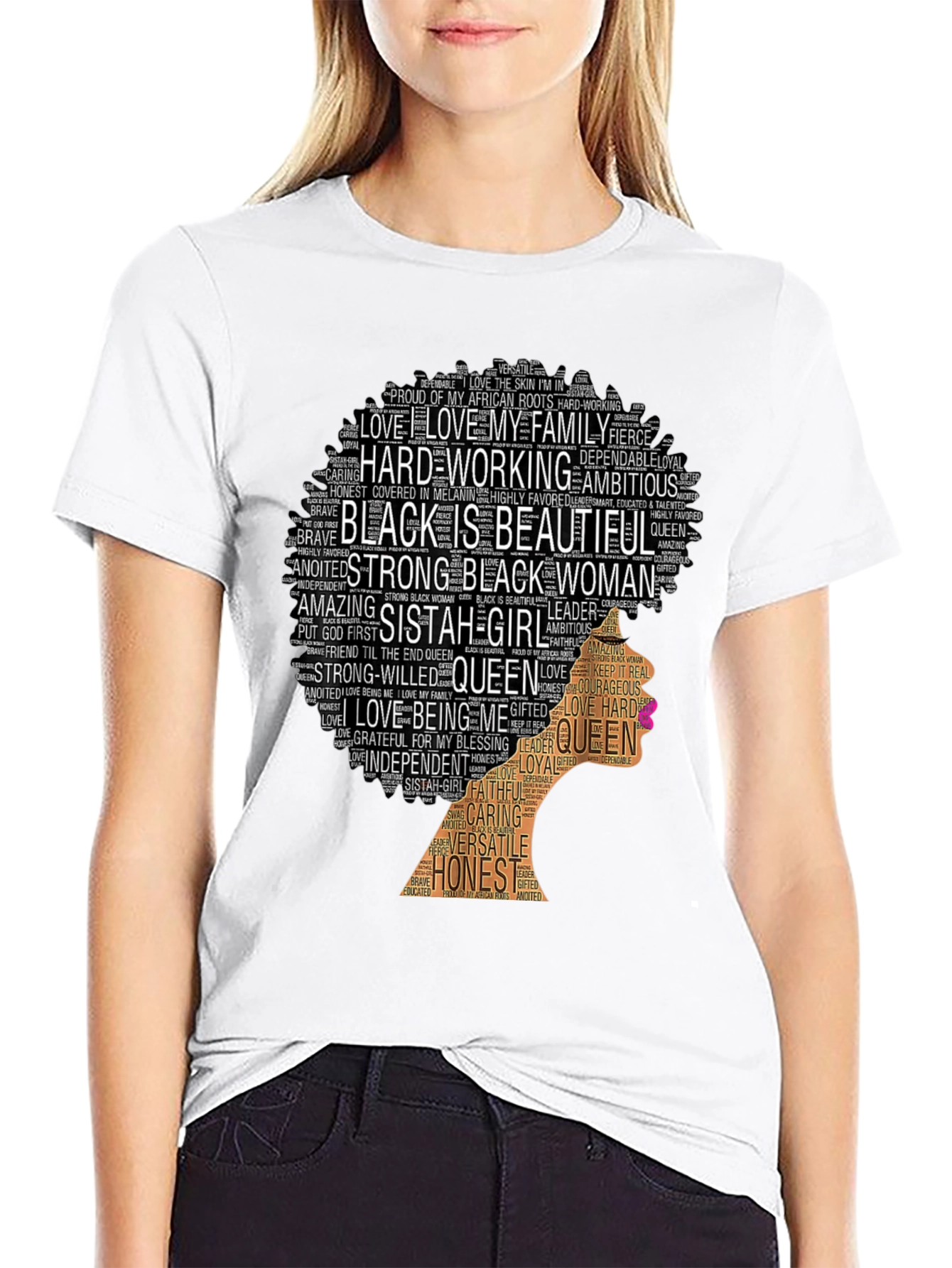 Black Is Beautiful Word Art Graphic Tee