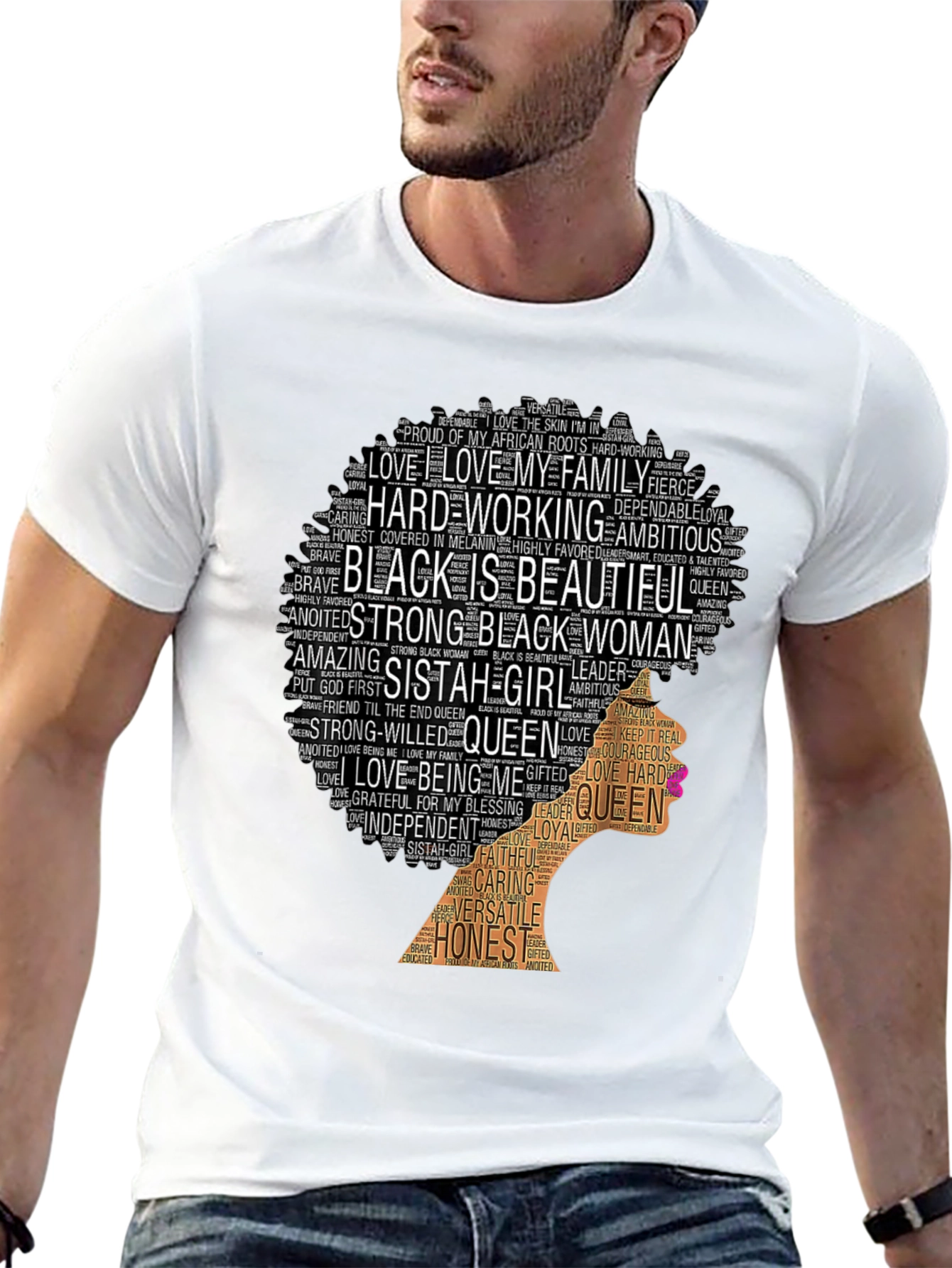 Black Is Beautiful Word Art Graphic Tee