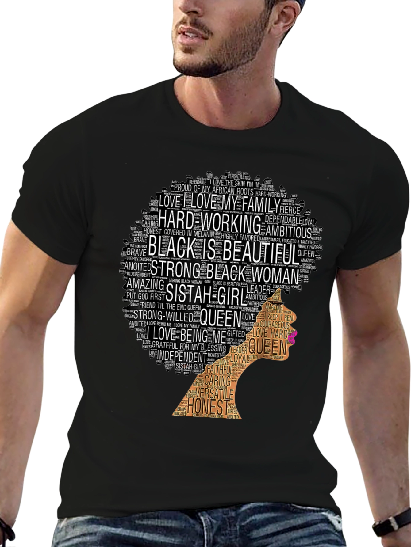 Black Is Beautiful Word Art Graphic Tee