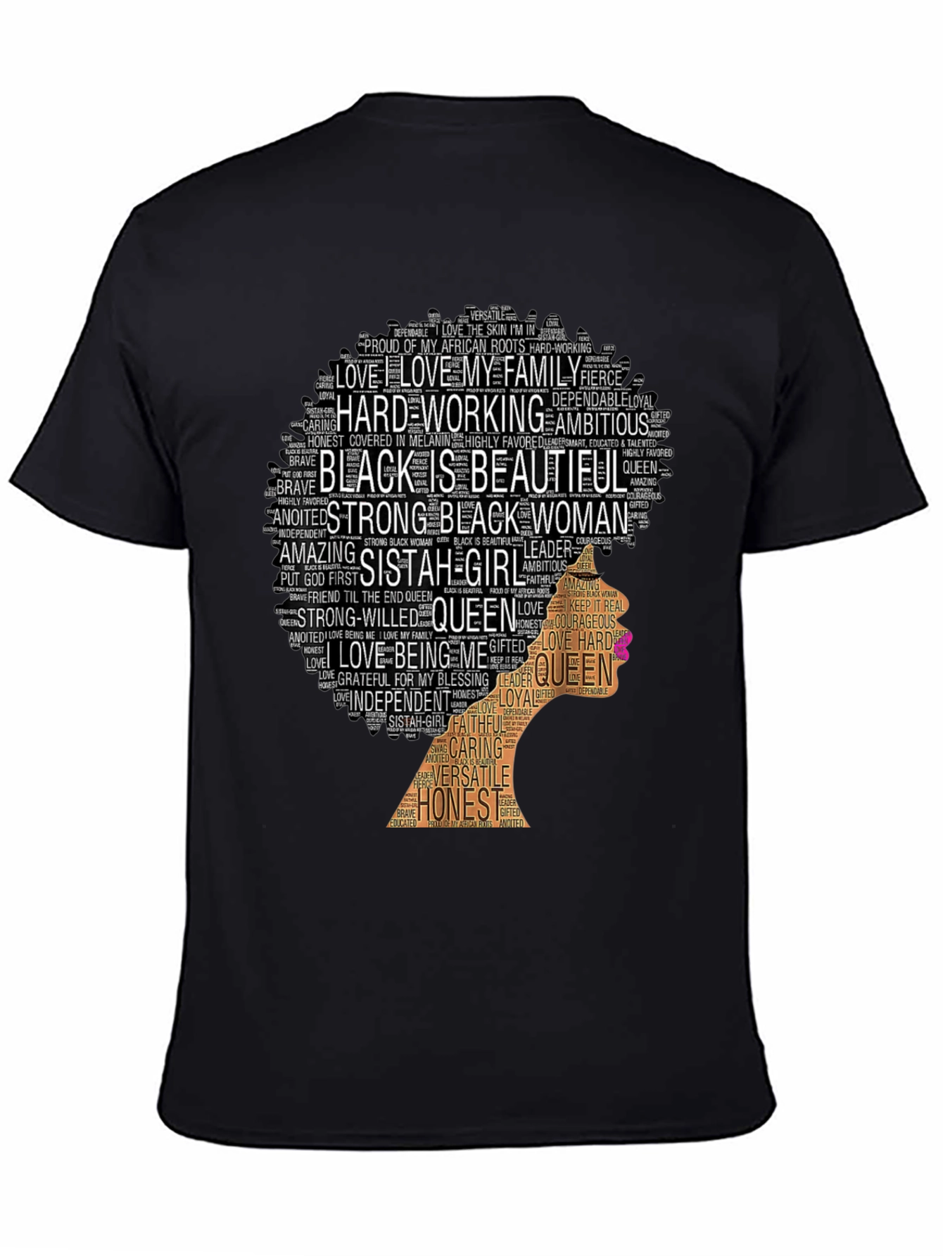 Black Is Beautiful Word Art Graphic Tee
