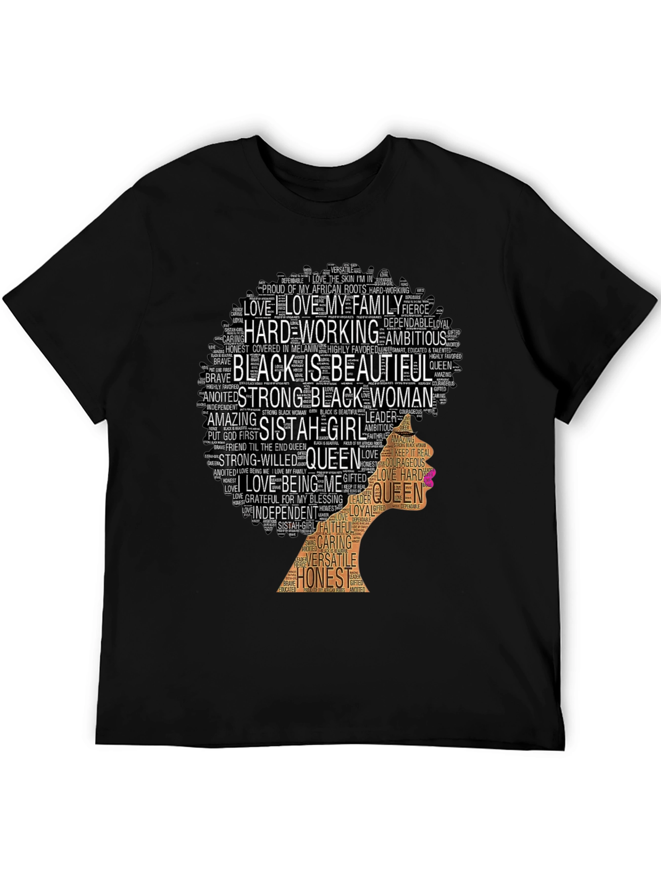Black Is Beautiful Word Art Graphic Tee