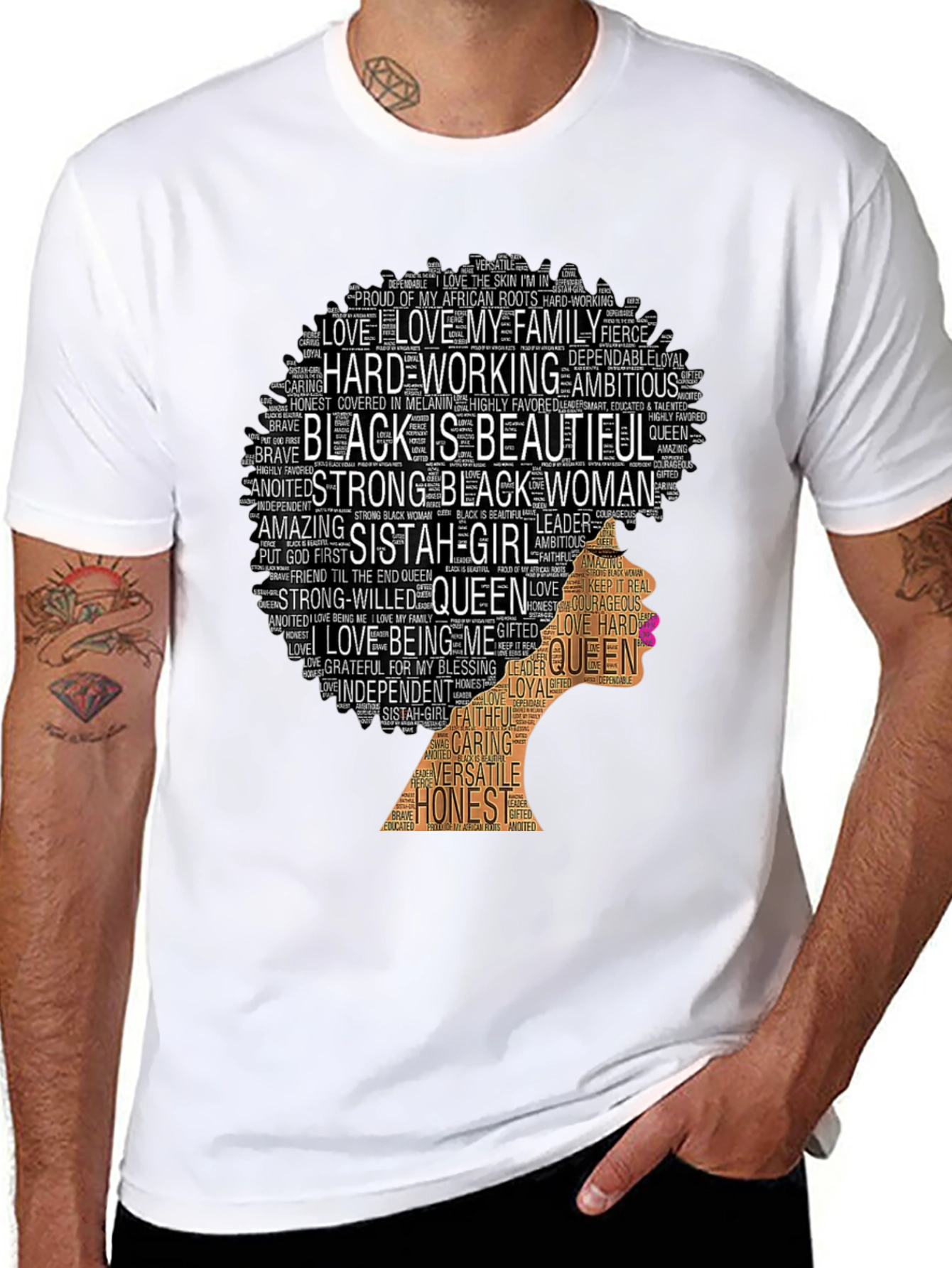 Black Is Beautiful Word Art Graphic Tee