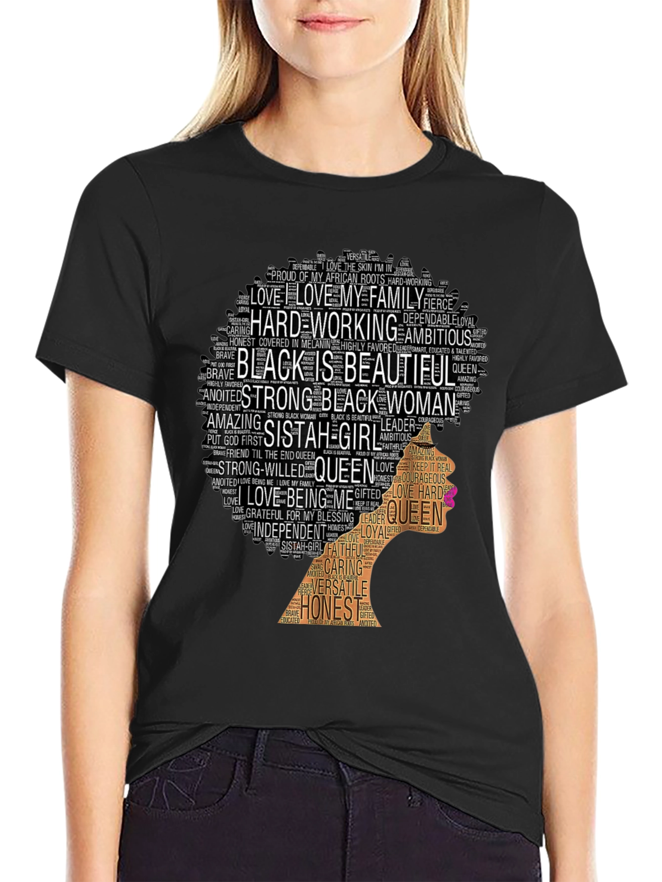 Black Is Beautiful Word Art Graphic Tee