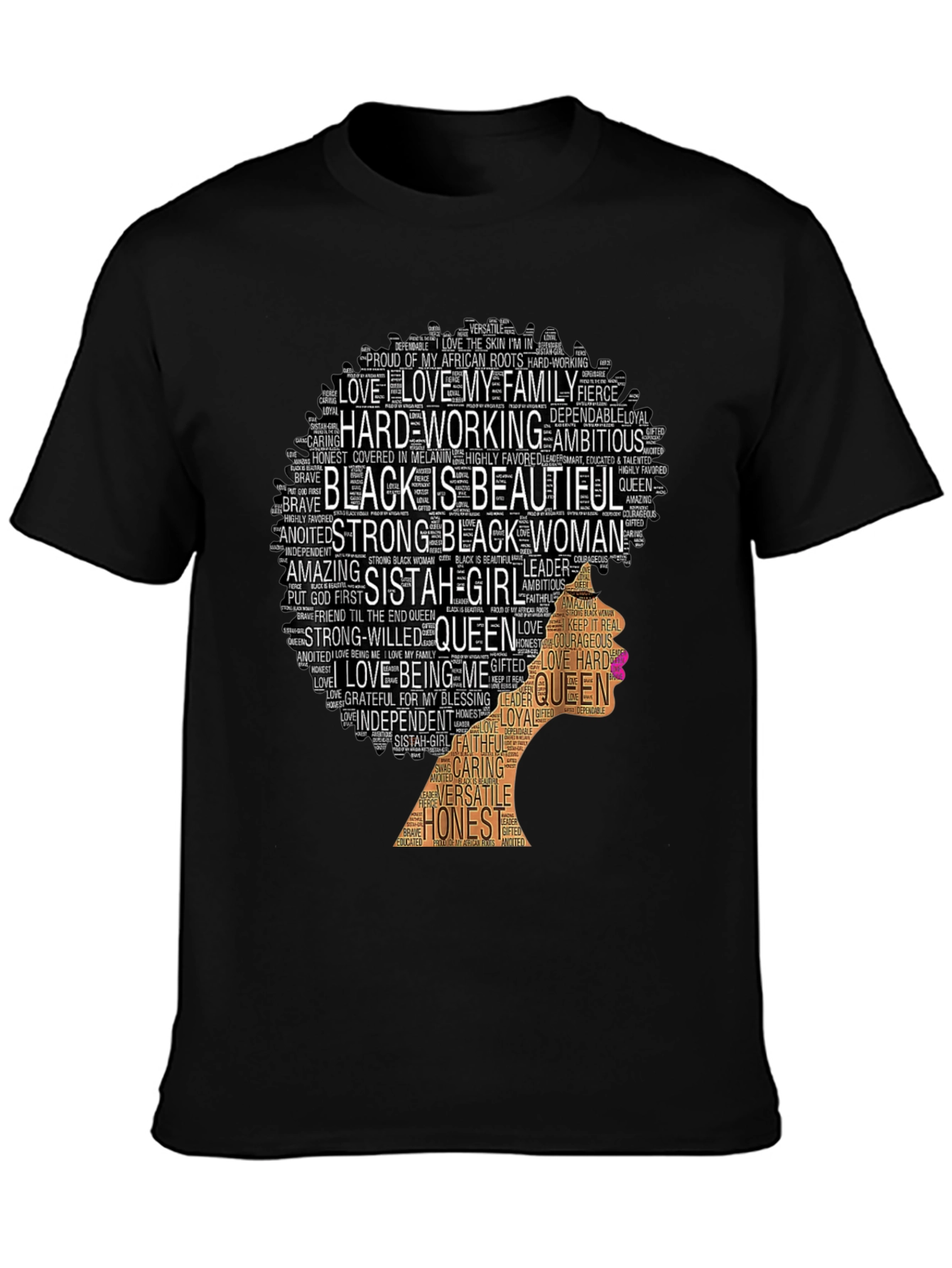 Black Is Beautiful Word Art Graphic Tee