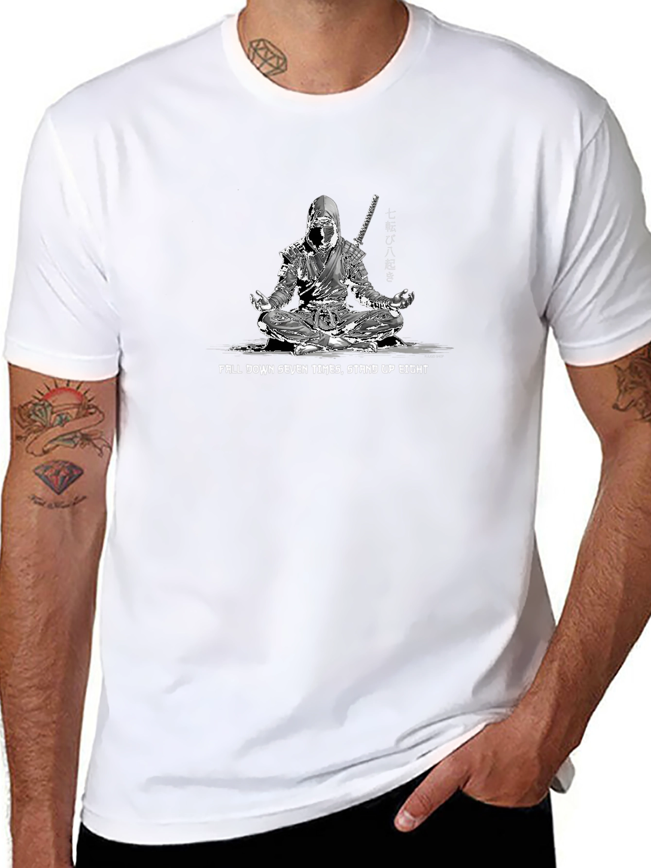 Ninja Perseverance Graphic Tee - Fall Seven Stand Eight