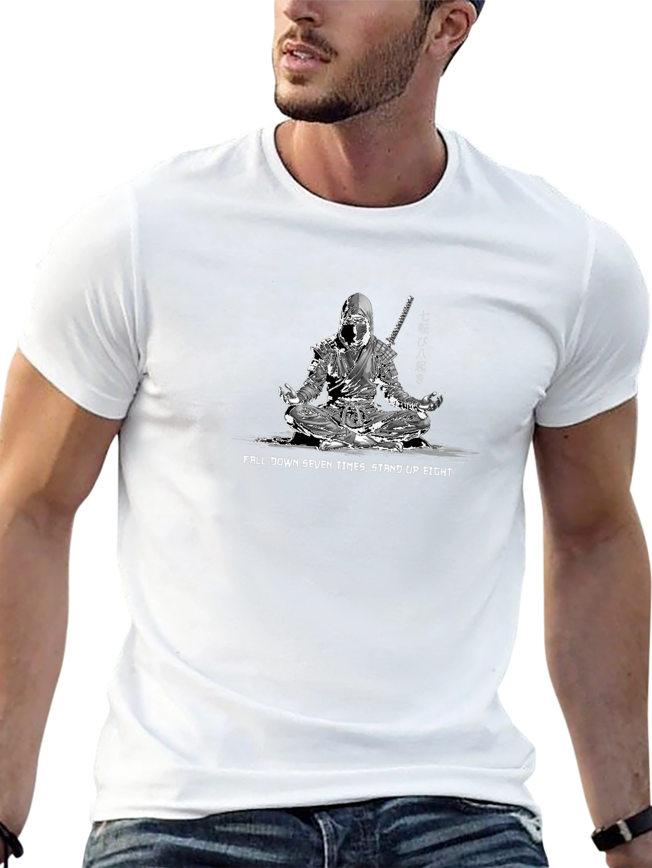 Ninja Perseverance Graphic Tee - Fall Seven Stand Eight