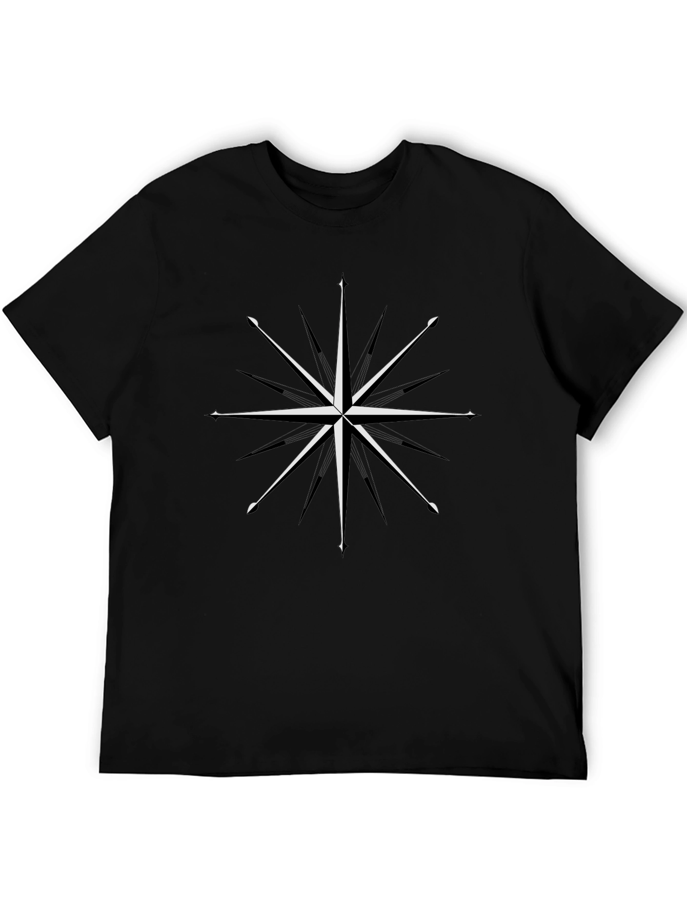 Compass Star Graphic T-Shirt - Black