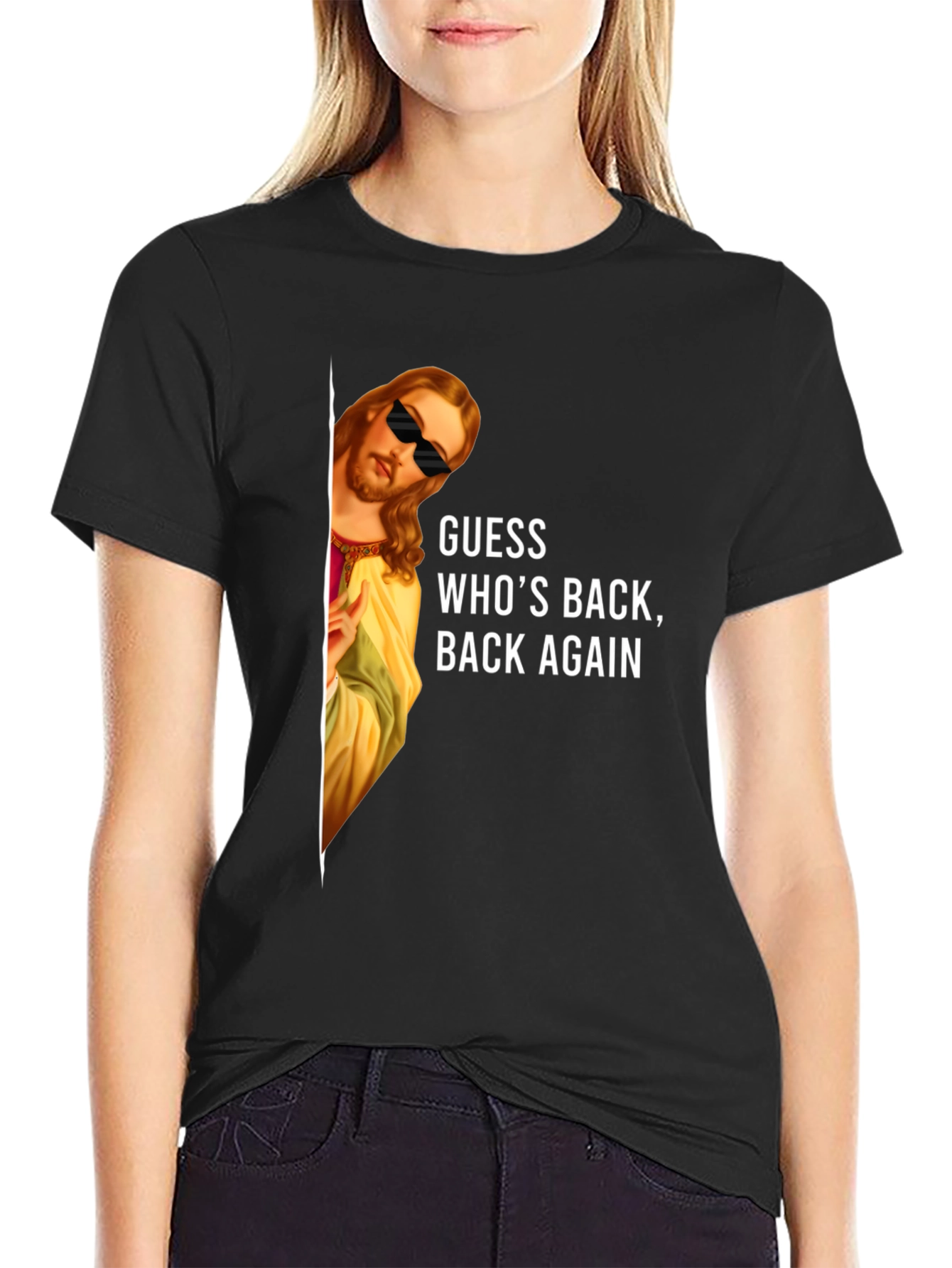 Cool Jesus Graphic Tee: Guess Whos Back T-Shirt