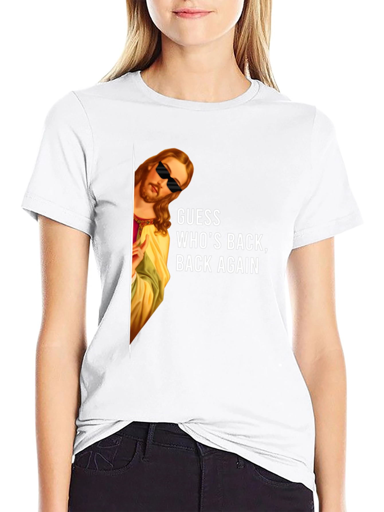 Cool Jesus Graphic Tee: Guess Whos Back T-Shirt