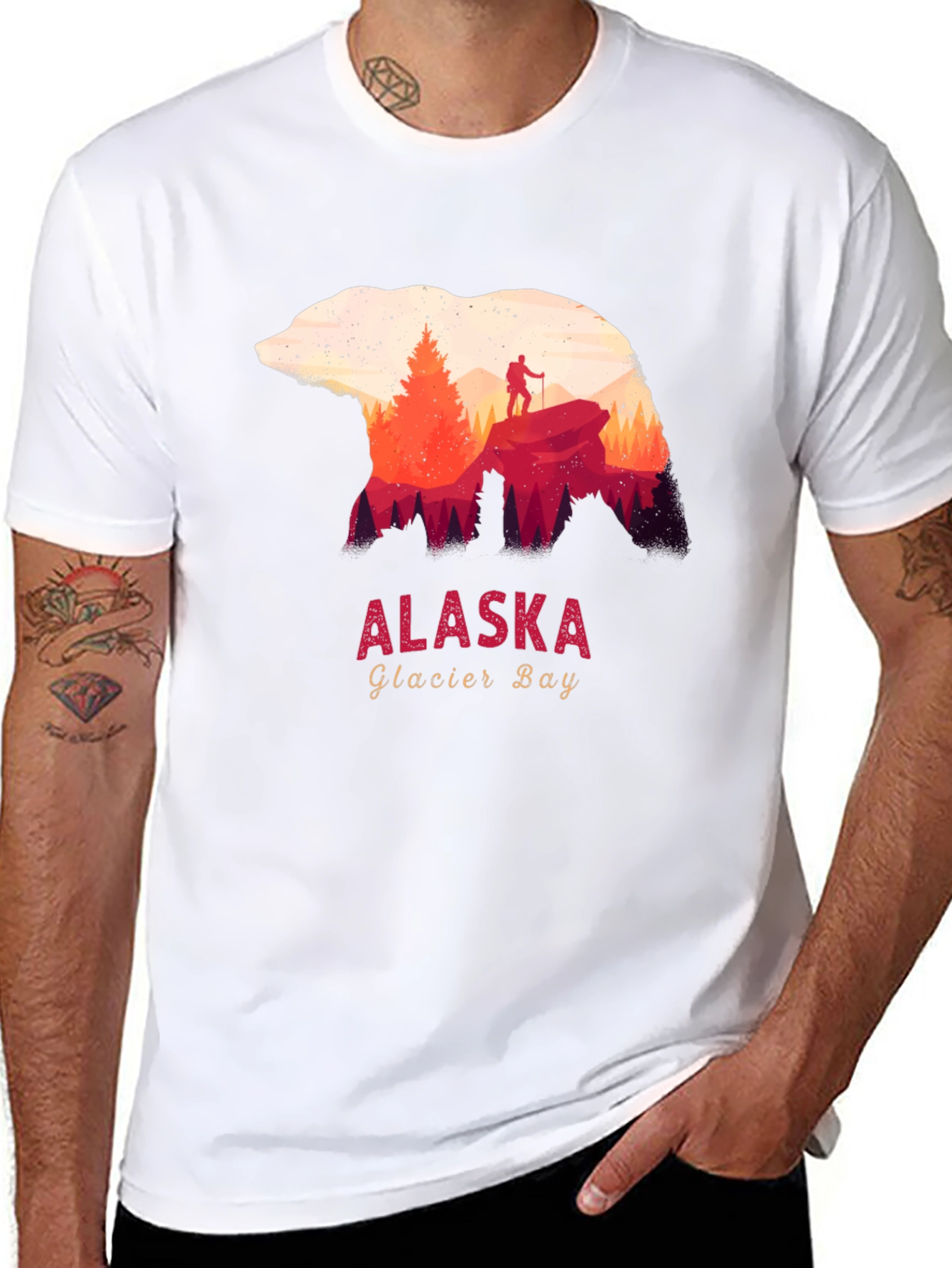Alaska Glacier Bay Bear Silhouette T-Shirt