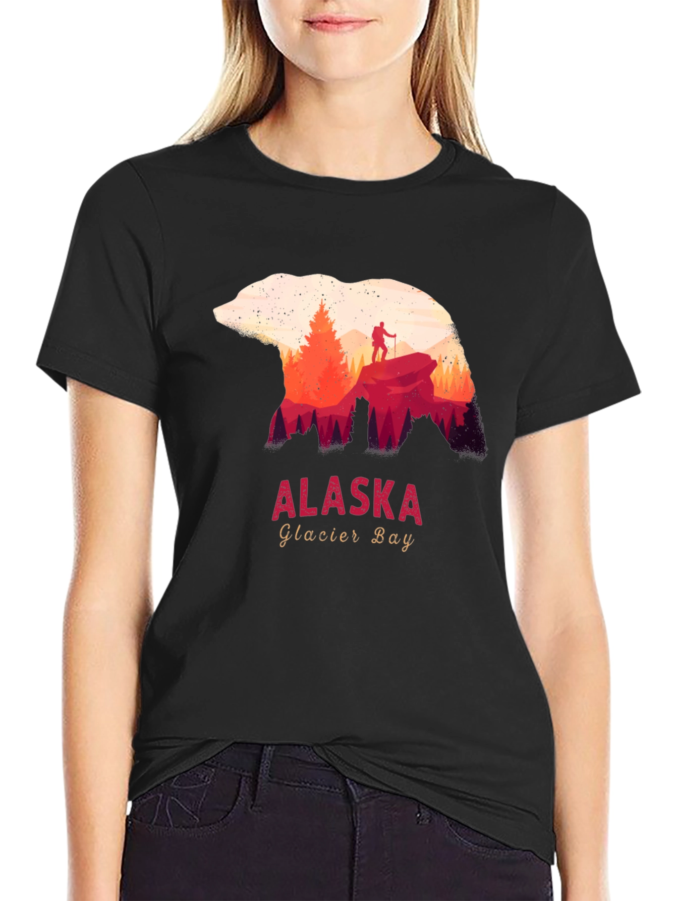 Alaska Glacier Bay Bear Silhouette T-Shirt