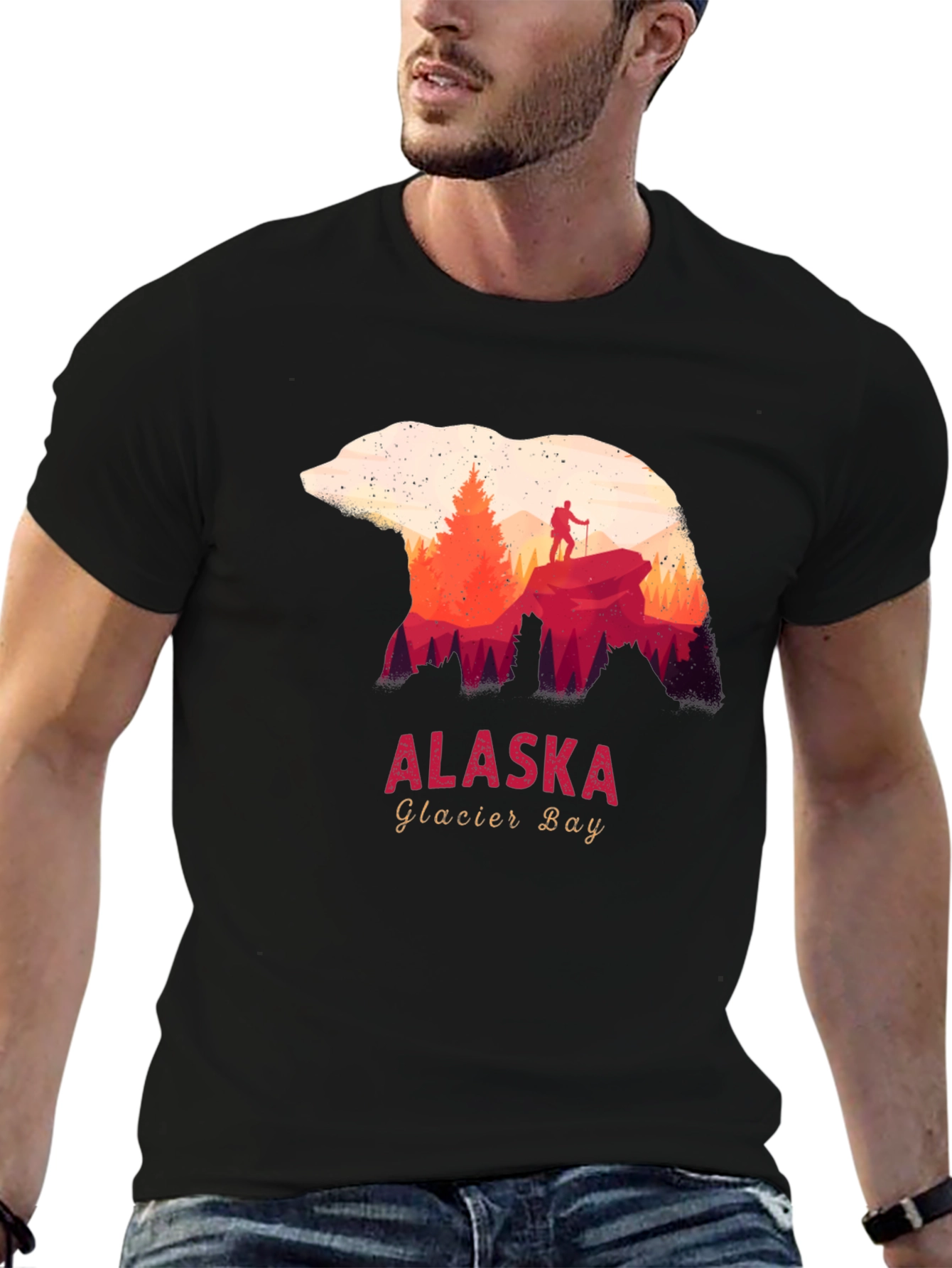 Alaska Glacier Bay Bear Silhouette T-Shirt