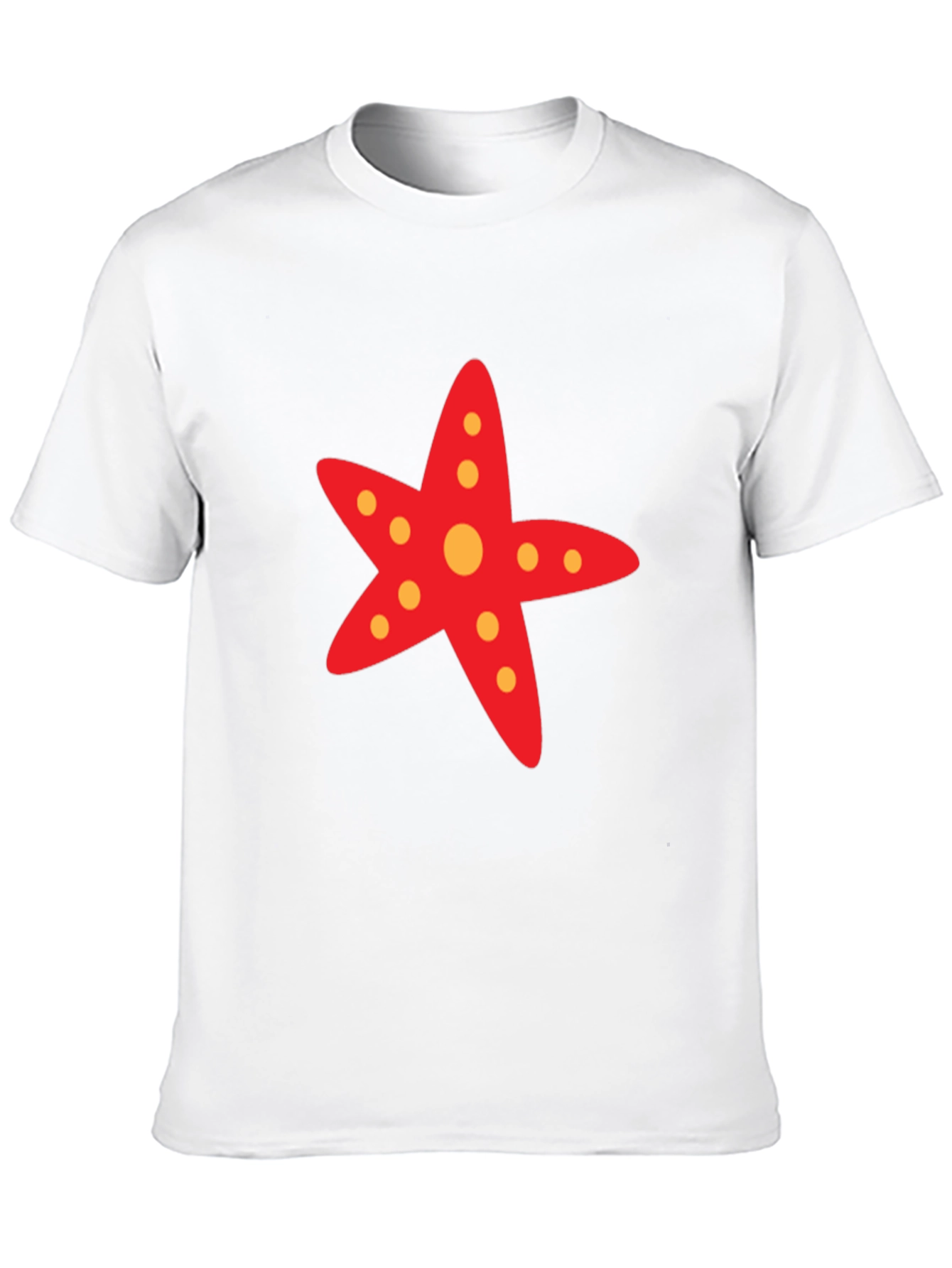 Starfish Graphic Tee - Black Cotton Casual T-Shirt