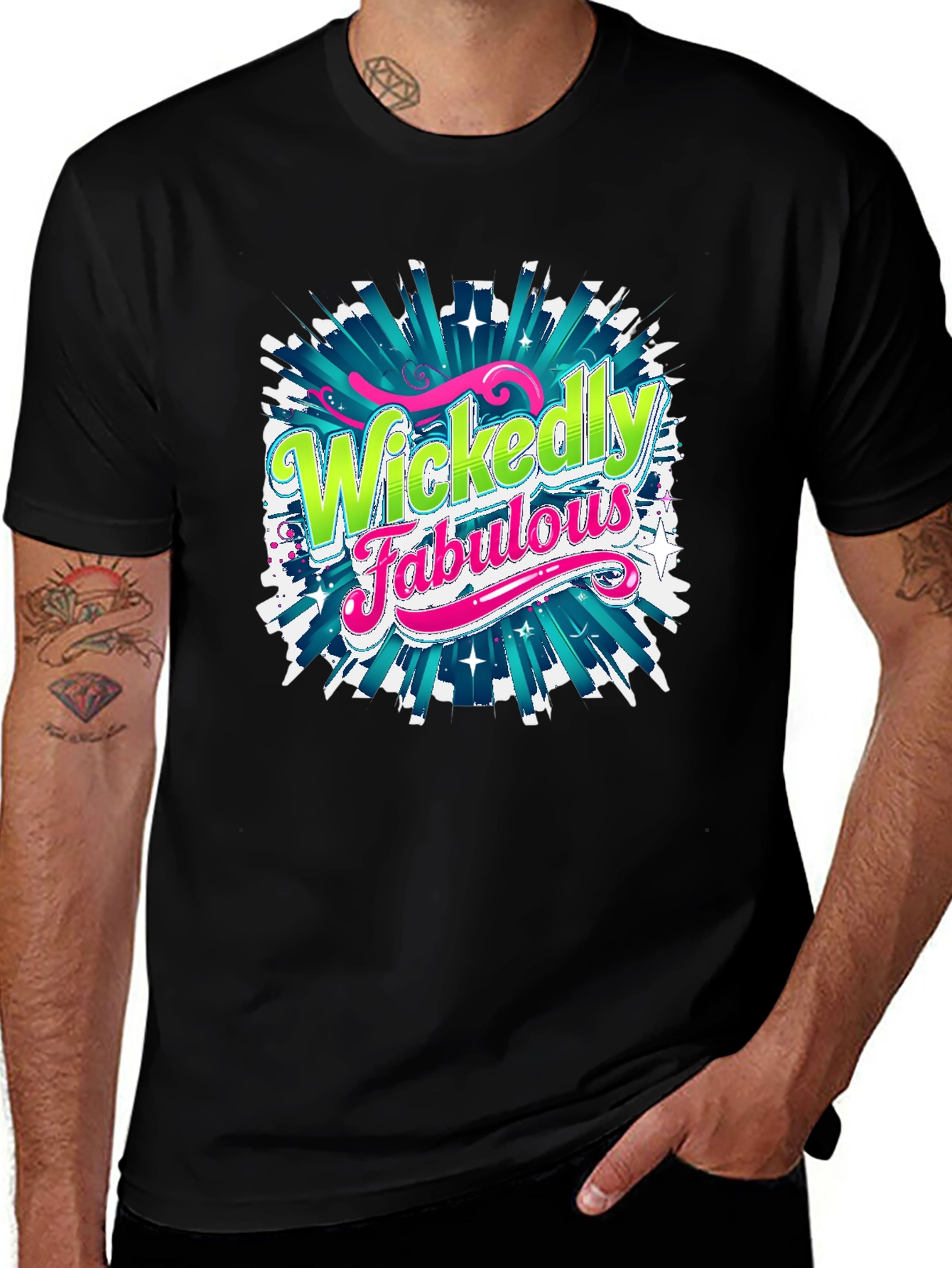Wickedly Fabulous Graphic Tee - Black Cotton T-Shirt