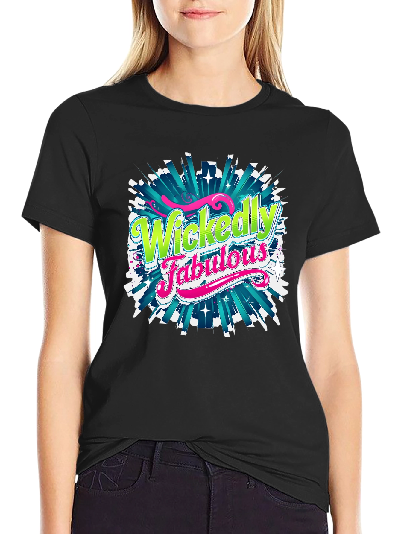 Wickedly Fabulous Graphic Tee - Black Cotton T-Shirt