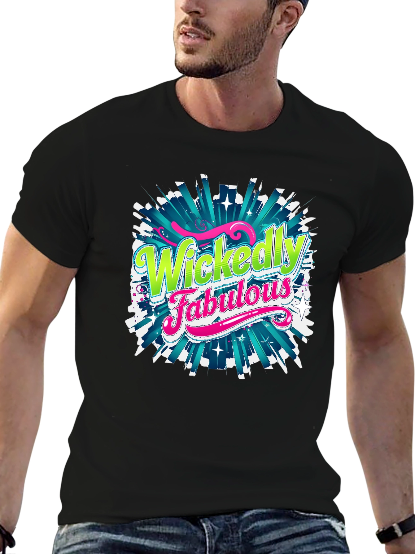 Wickedly Fabulous Graphic Tee - Black Cotton T-Shirt