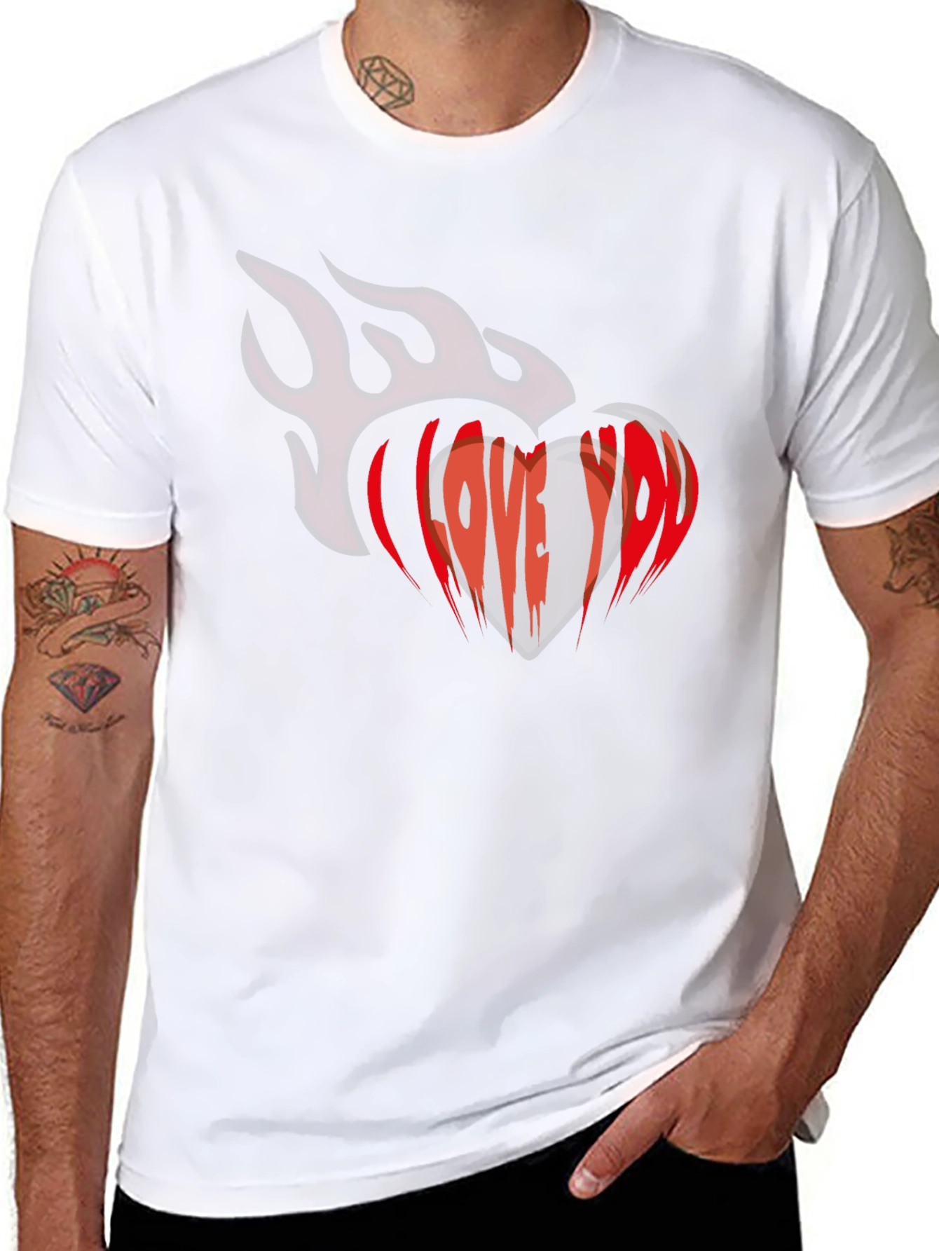 I Love You Heart Graphic T-Shirt - Valentines Day