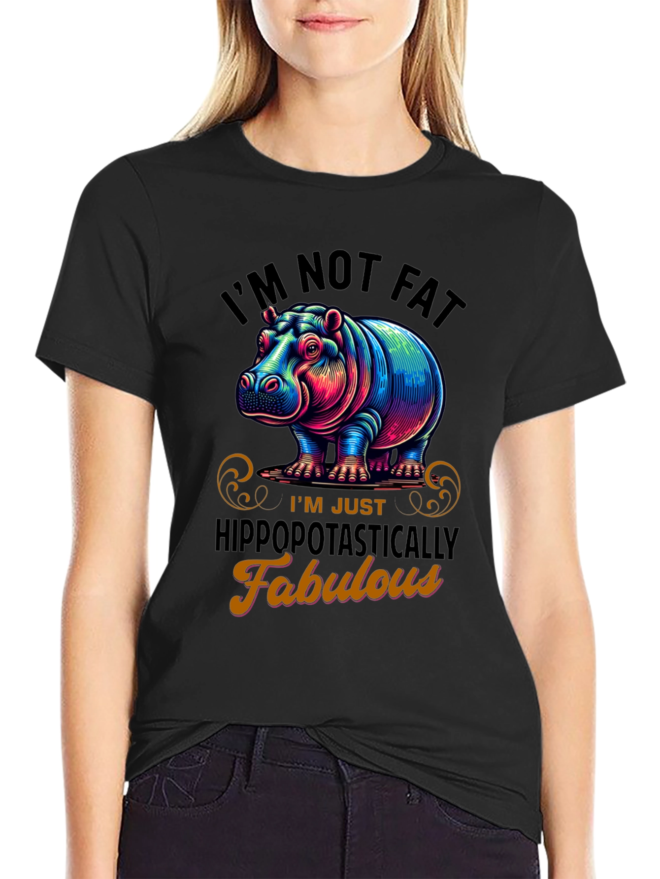 Hippo Fabulous Graphic Tee - Trendy Unisex T-Shirt