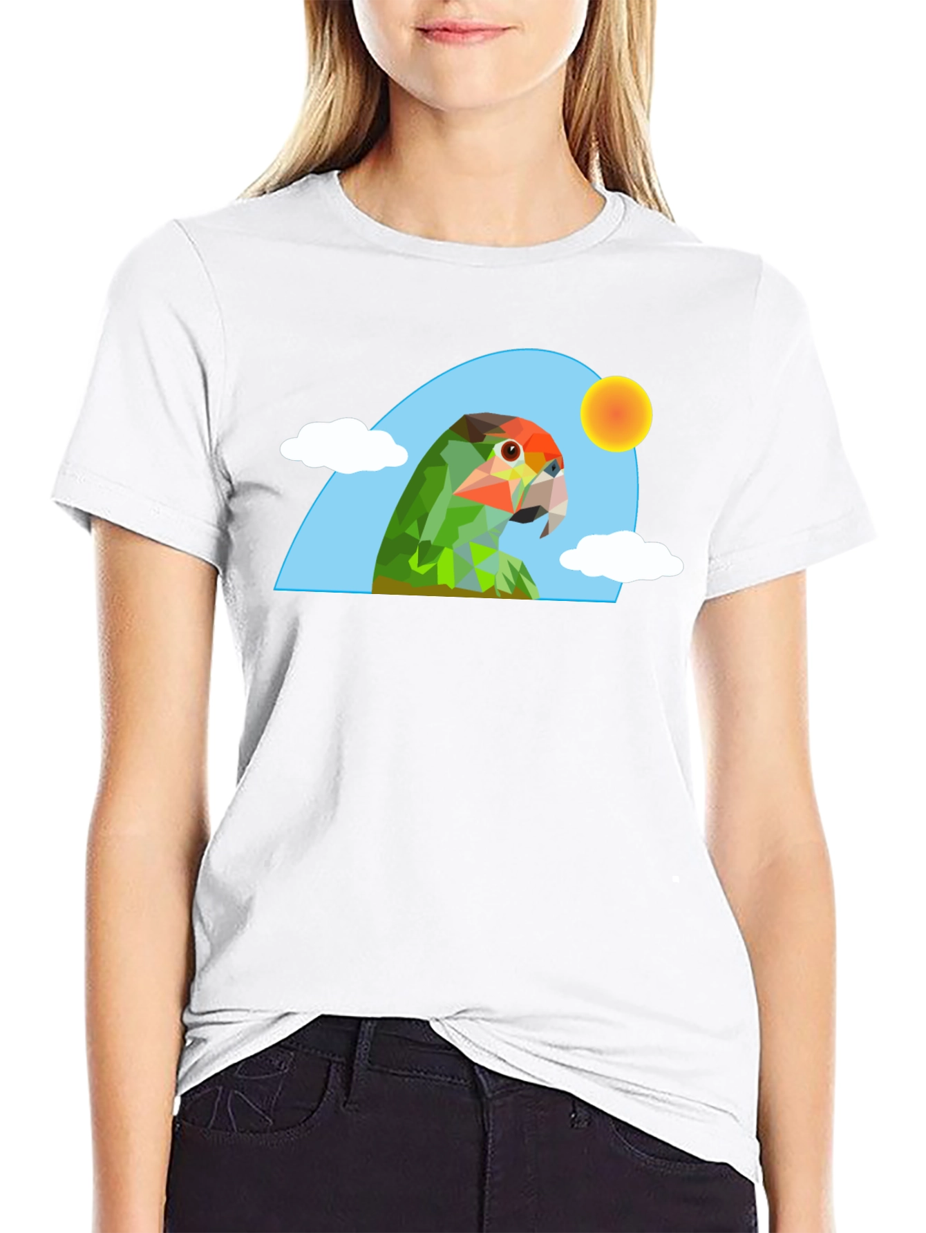 Geometric Parrot T-Shirt - Unique Graphic Tee