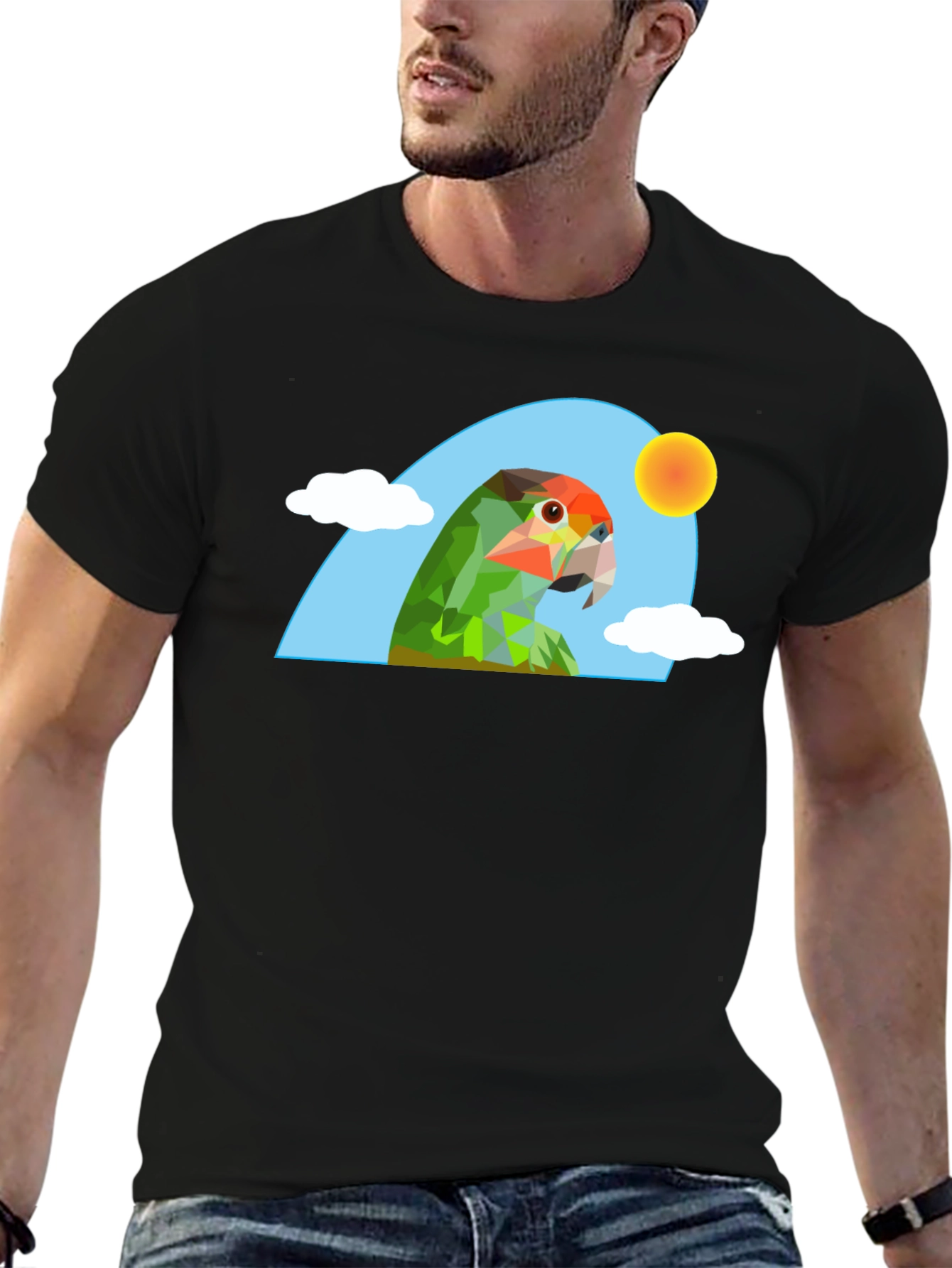 Geometric Parrot T-Shirt - Unique Graphic Tee