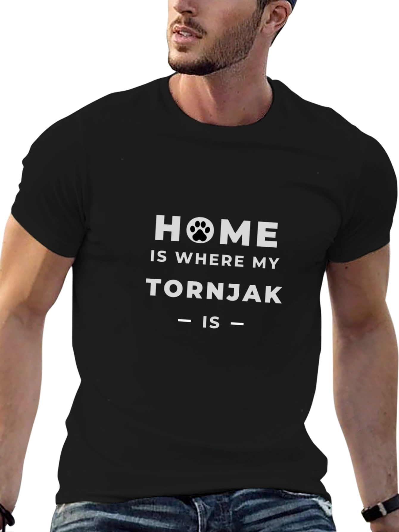 Home is Where My Tornjak Is Black T-Shirt