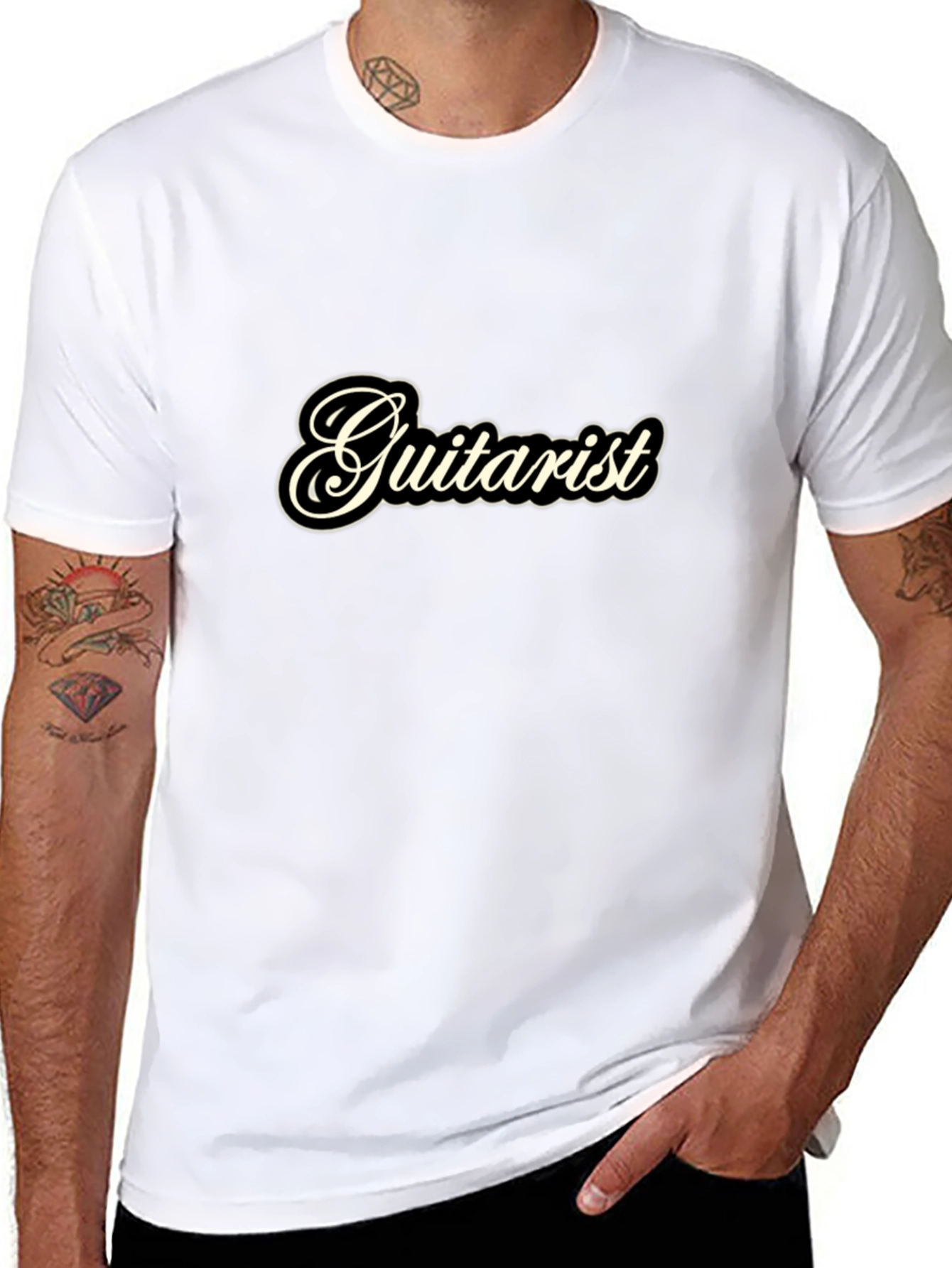 Guitartist Black T-Shirt for Music Lovers