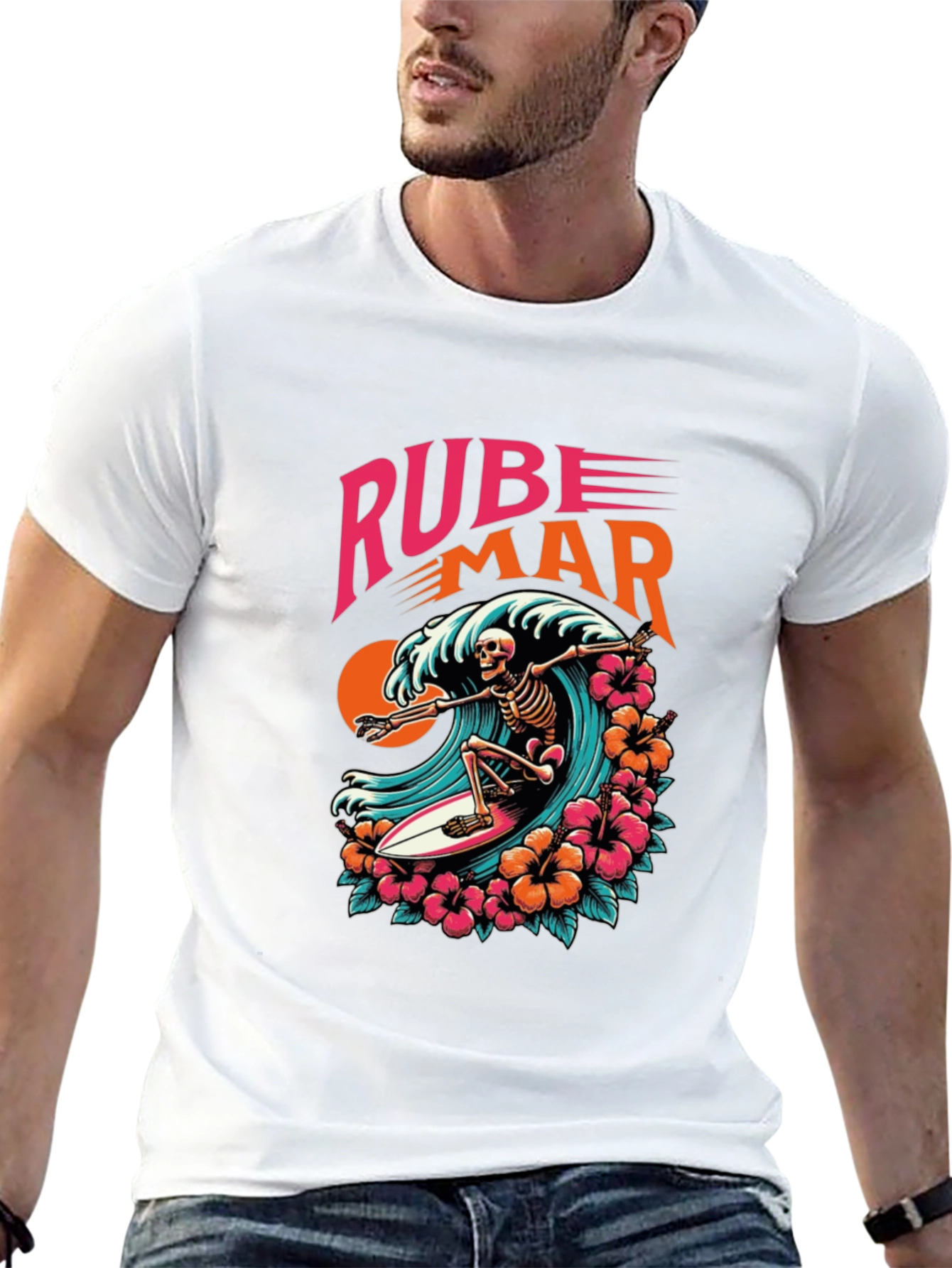 Skeleton Surfer Graphic Tee - Rube Mar