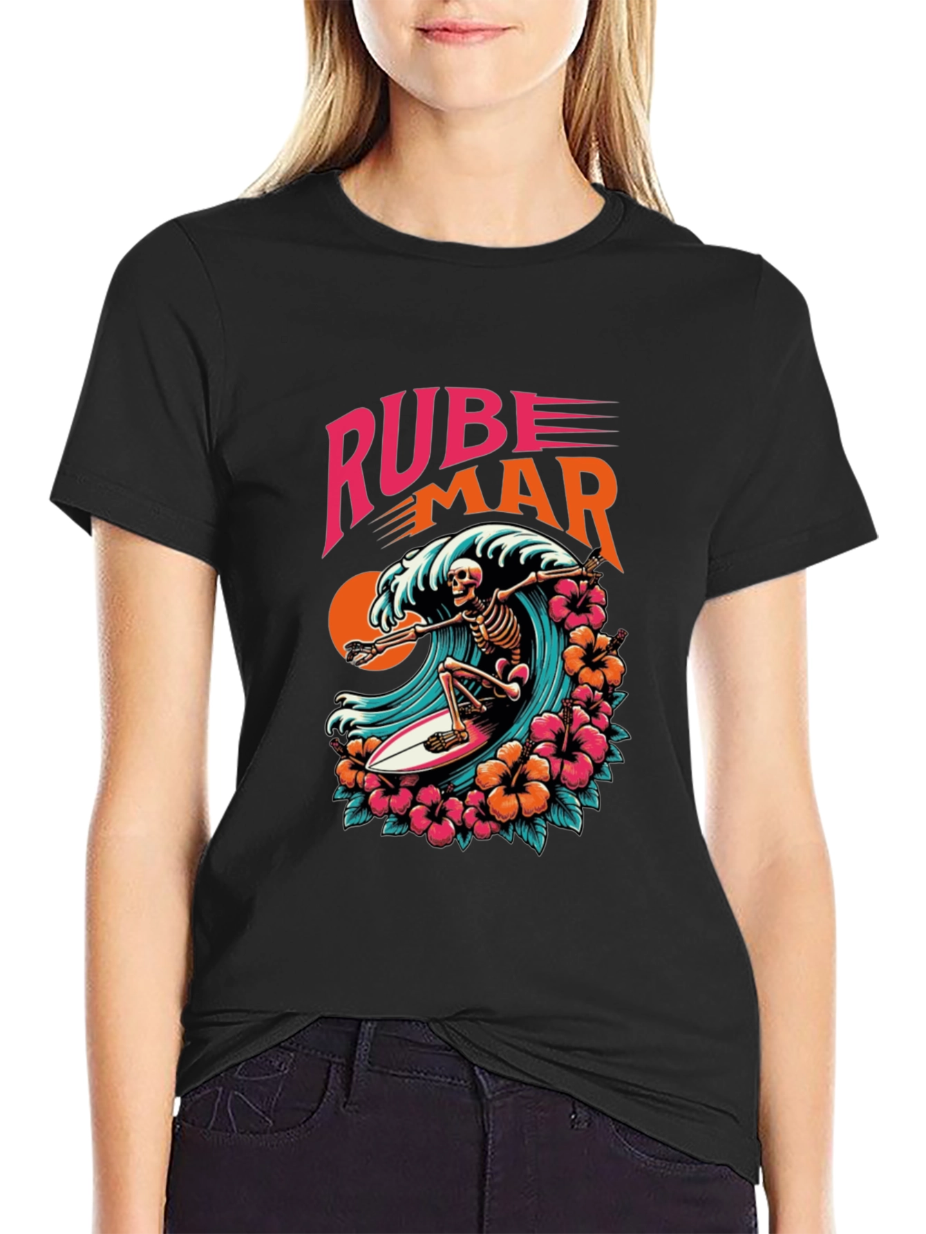 Skeleton Surfer Graphic Tee - Rube Mar