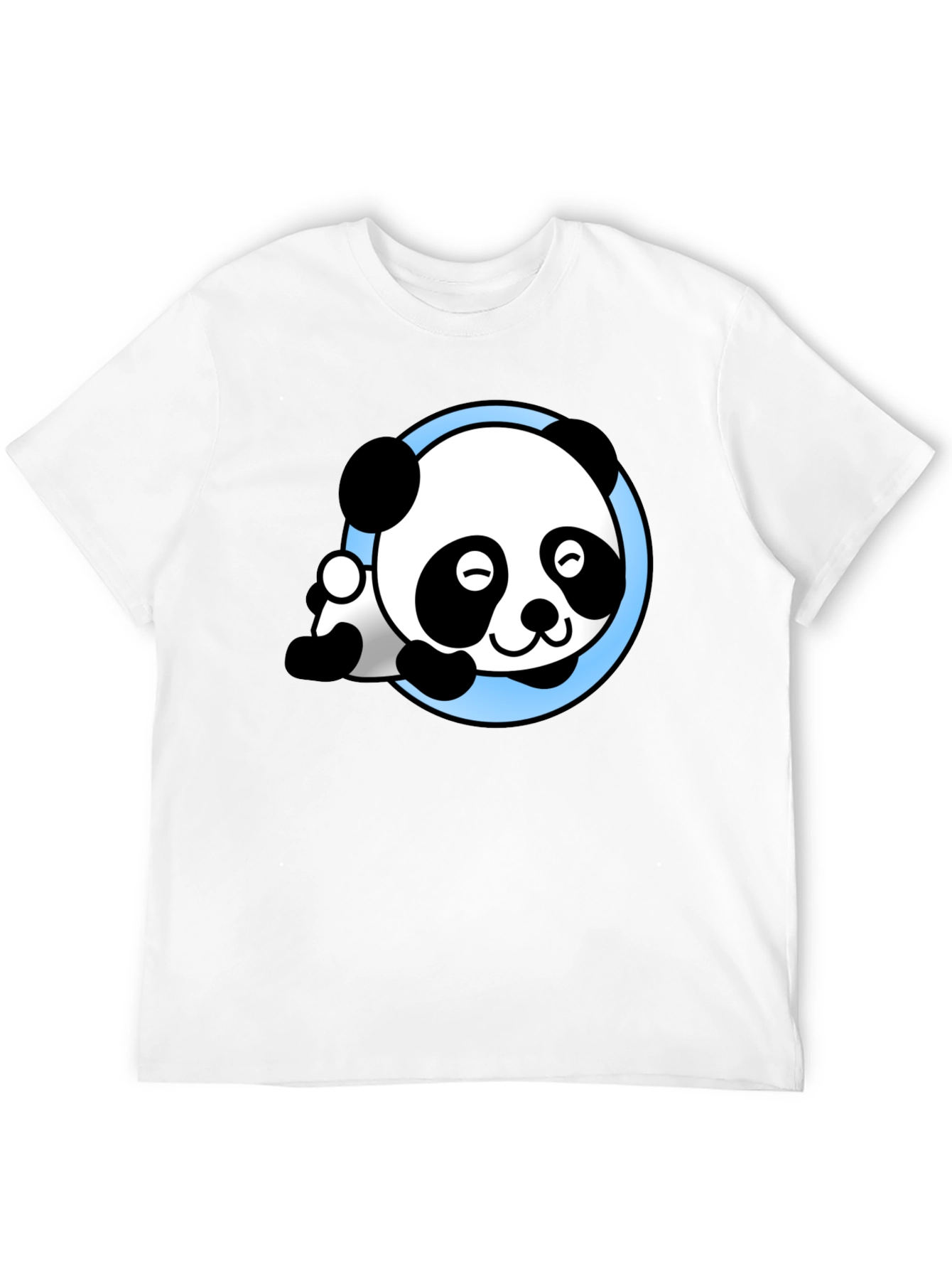 Cute Panda Graphic Tee - Soft Black T-Shirt
