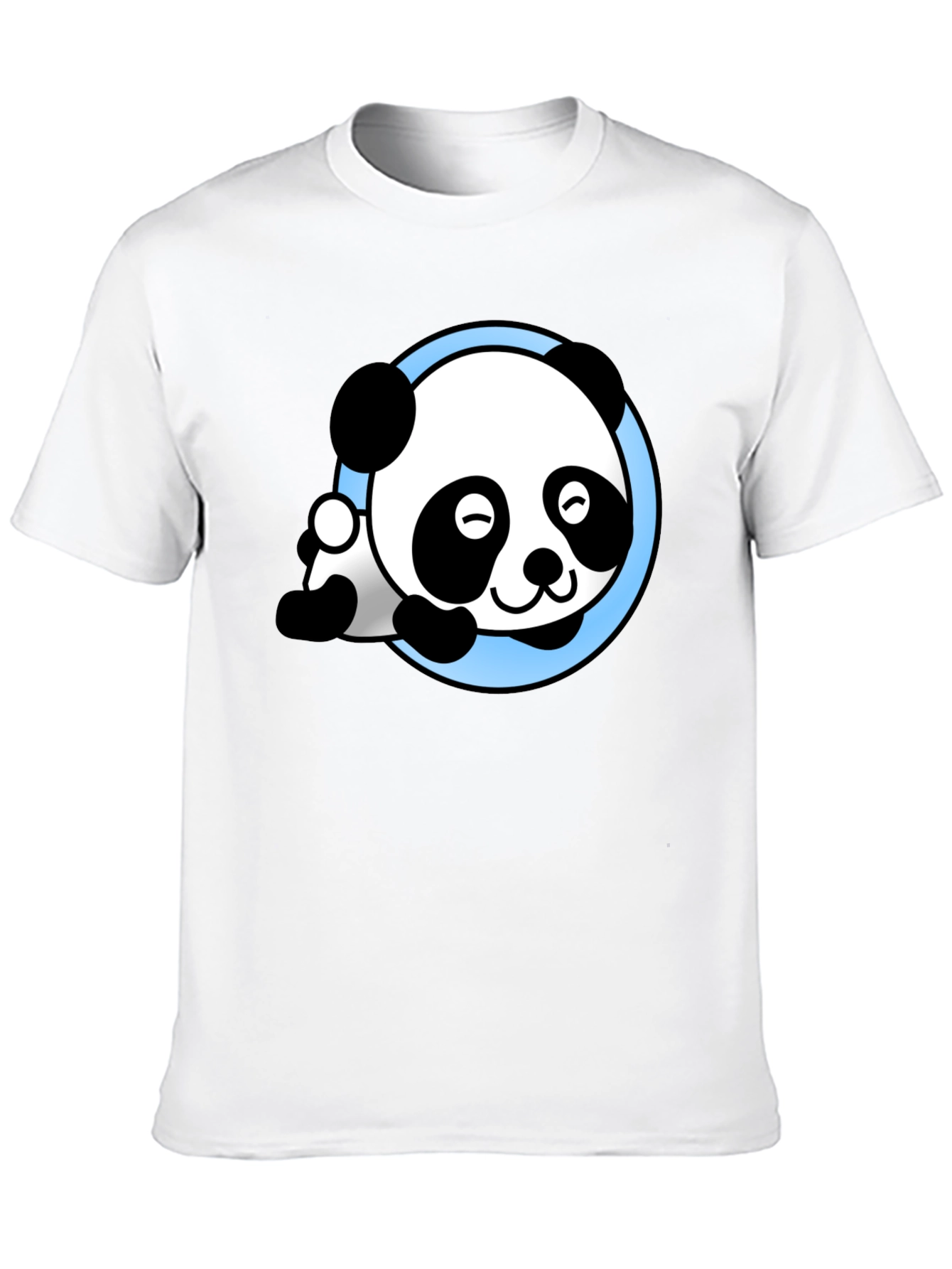 Cute Panda Graphic Tee - Soft Black T-Shirt