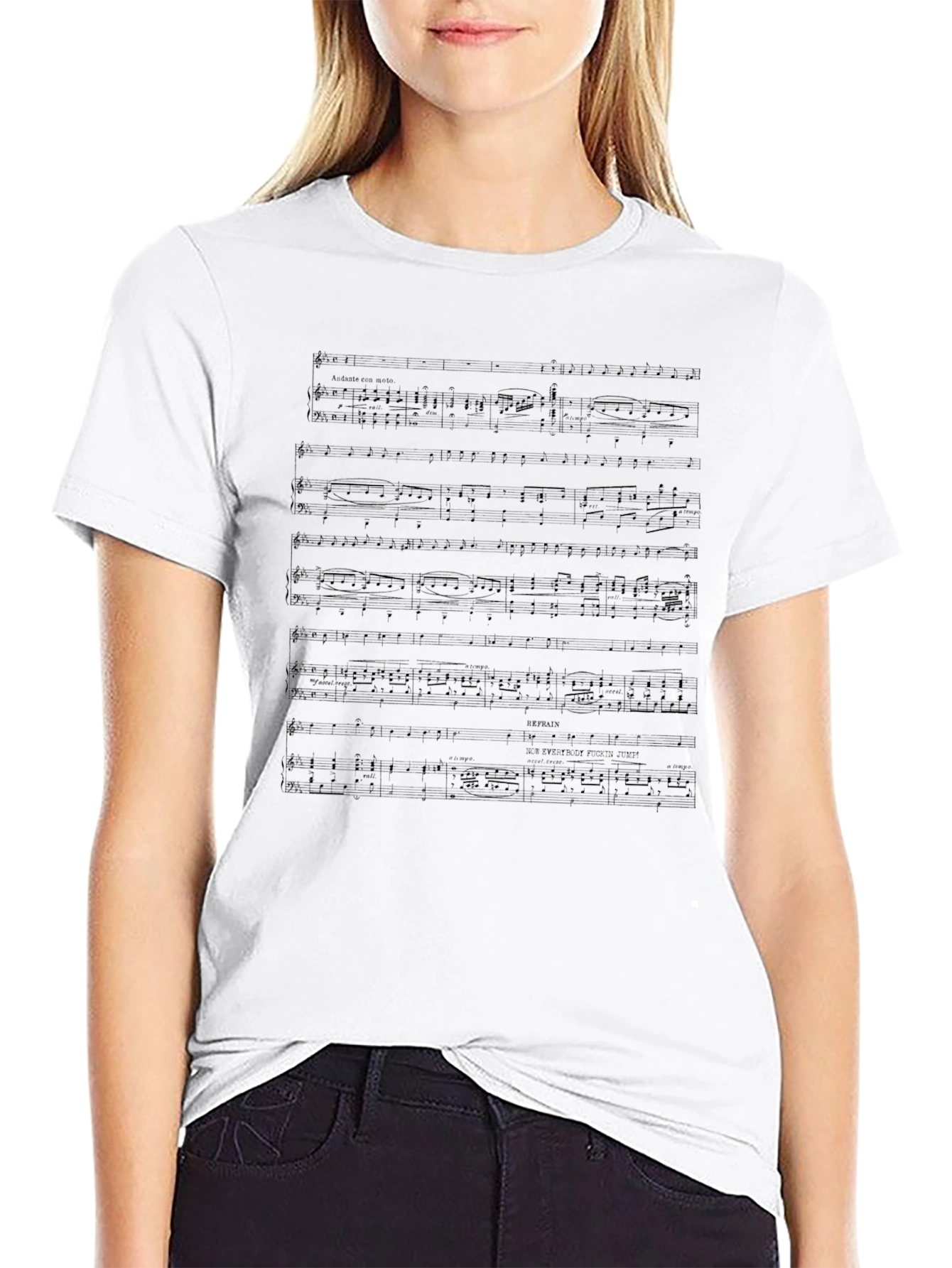 Musical Sheet Pattern T-Shirt